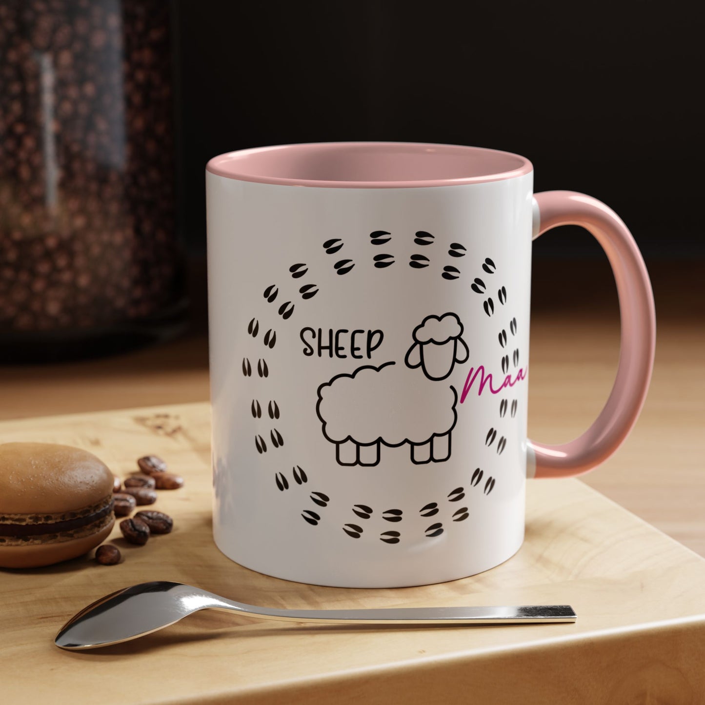 Sheep Maaa Mug – Farm Life, for Women, Shepherdesses & Sheep Lovers, Colour Rim