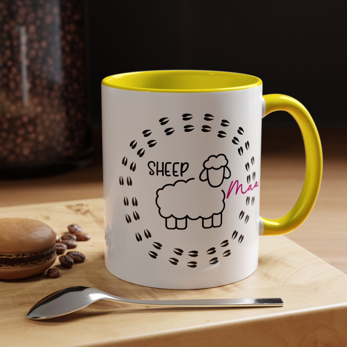 Sheep Maaa Mug – Farm Life, for Women, Shepherdesses & Sheep Lovers, Colour Rim