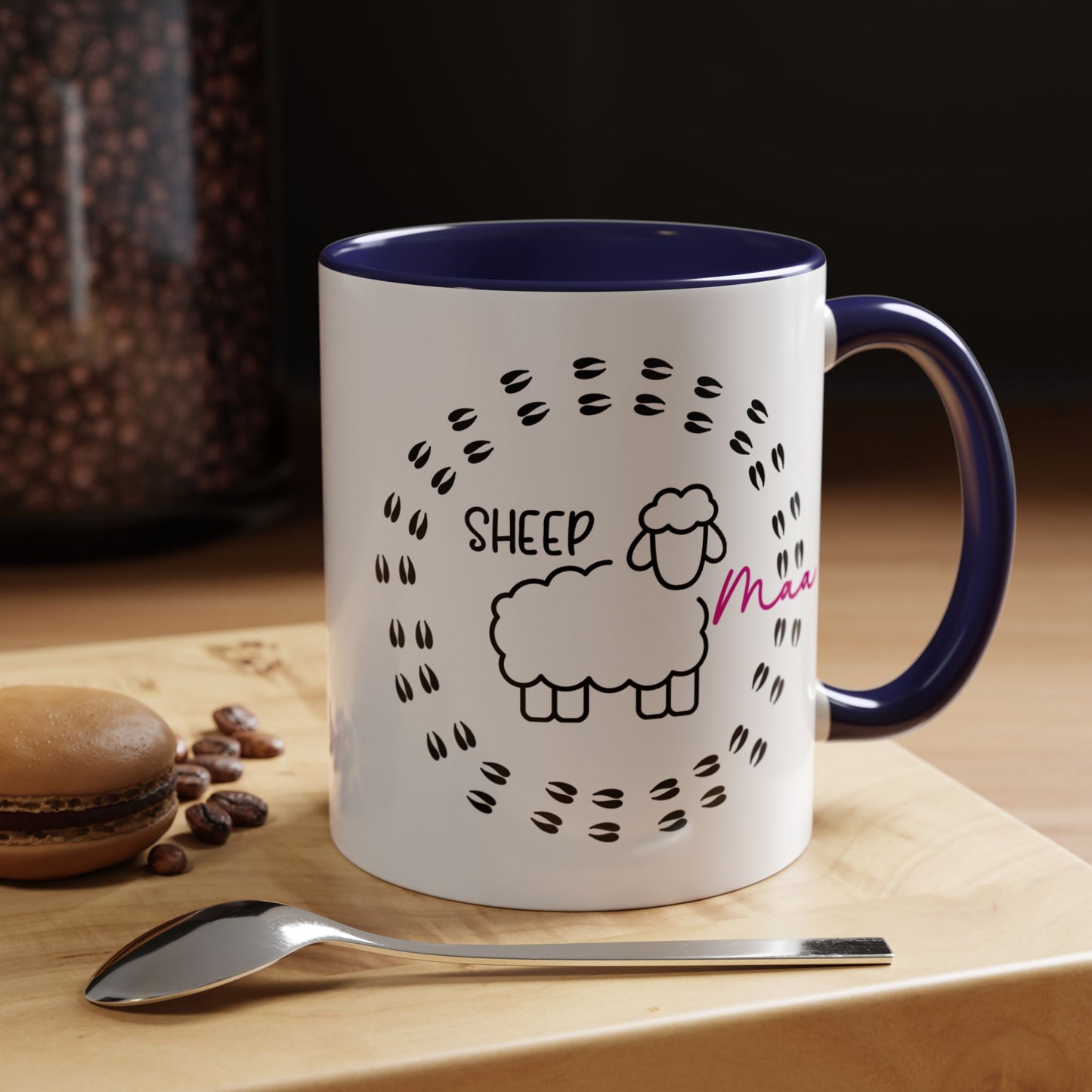 Sheep Maaa Mug – Farm Life, for Women, Shepherdesses & Sheep Lovers, Colour Rim