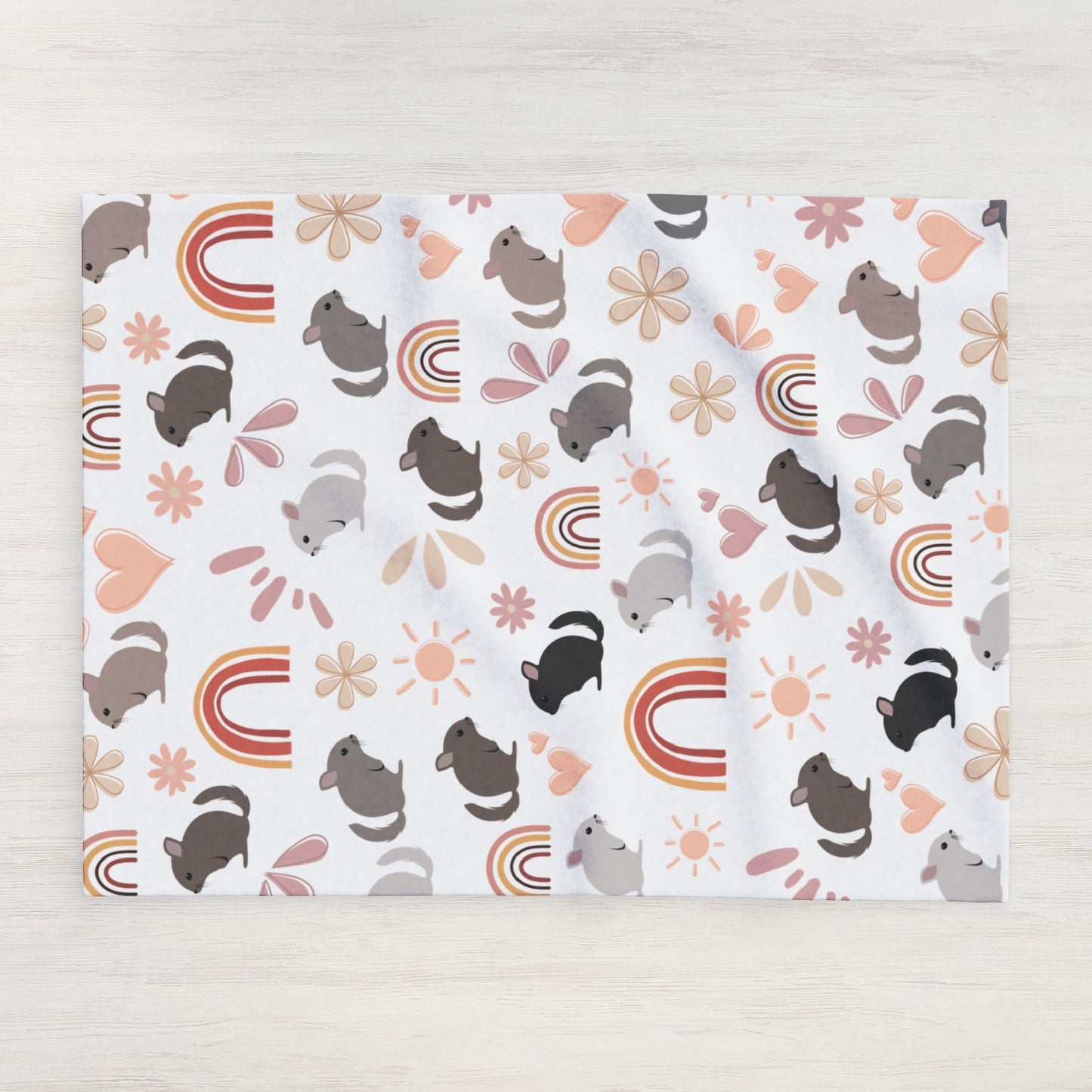 Cozy Fleece Blanket with Cute Chinchilla, Snuggly Throw, Perfect for Pet Lovers, Kids Room Decor, Gift for All Occasions