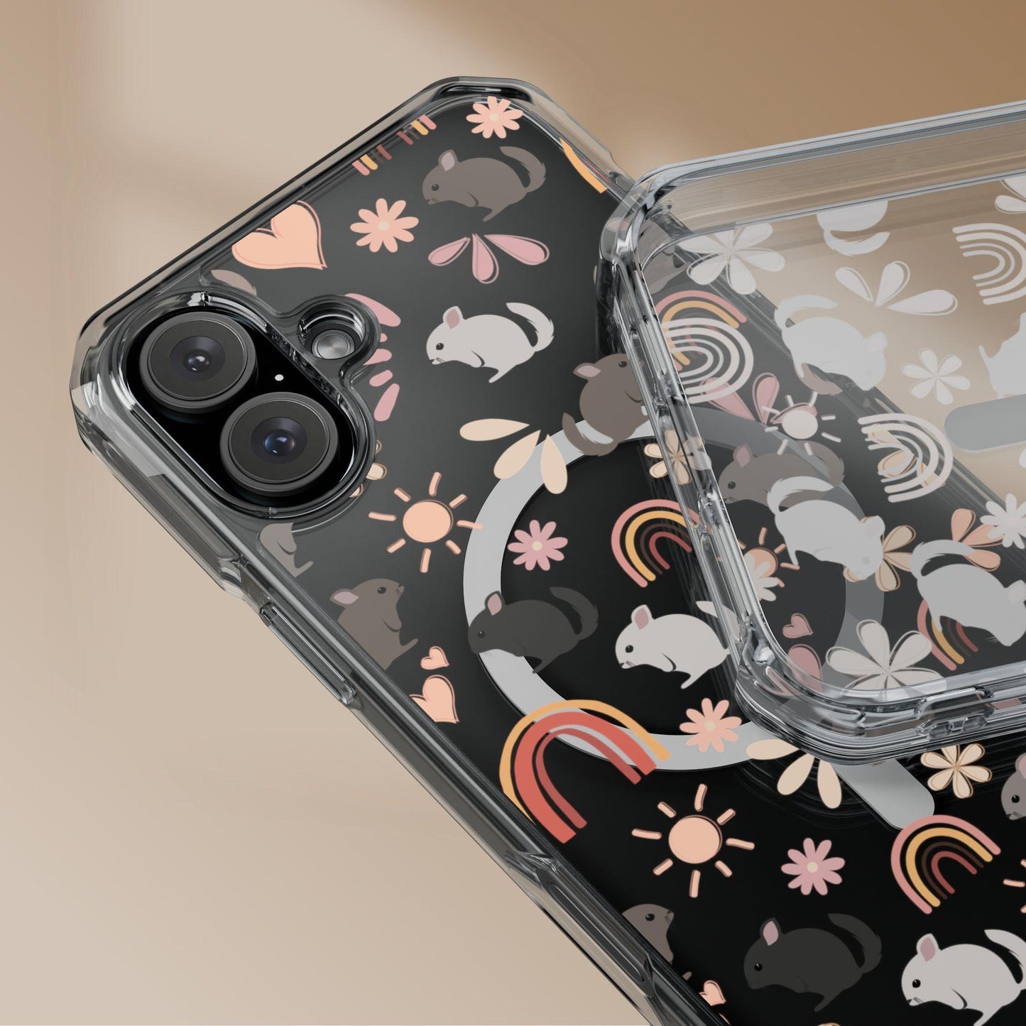 Retro Style Chinchilla MagSafe iPhone Clear Case