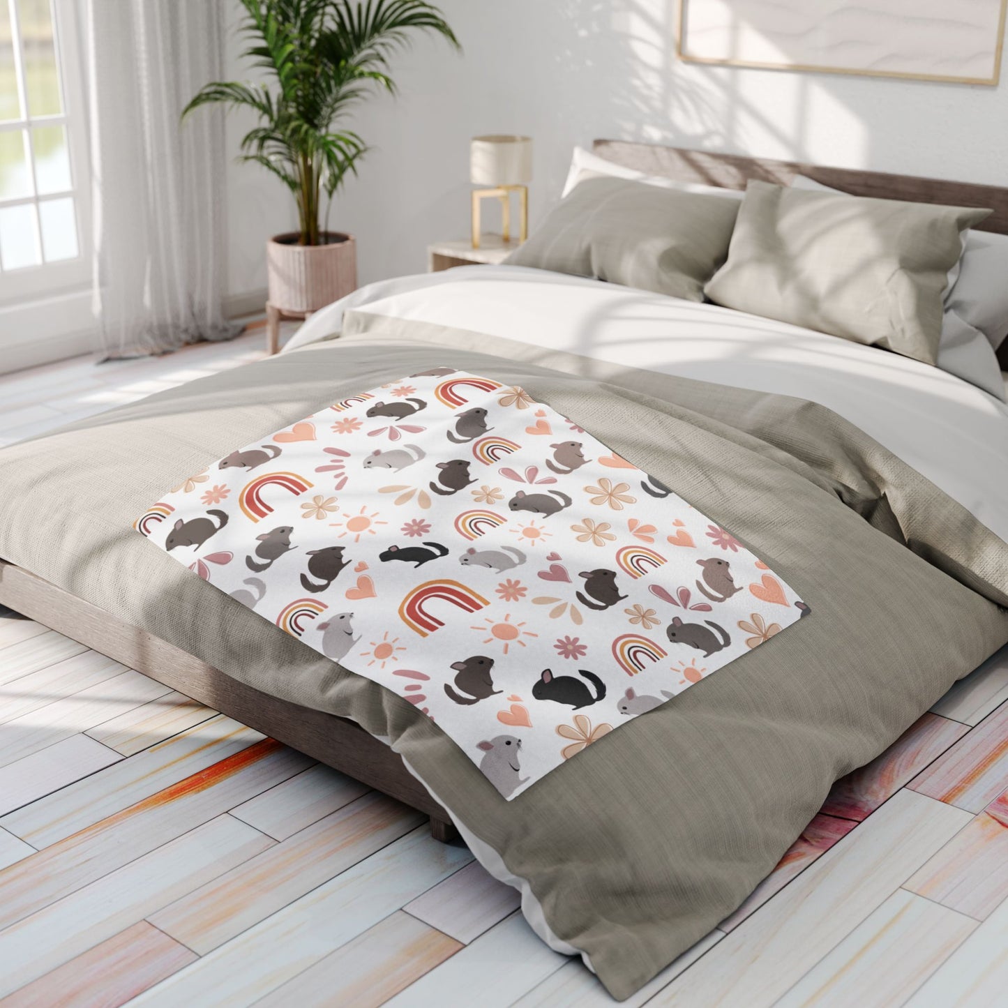 Cozy Fleece Blanket with Cute Chinchilla, Snuggly Throw, Perfect for Pet Lovers, Kids Room Decor, Gift for All Occasions