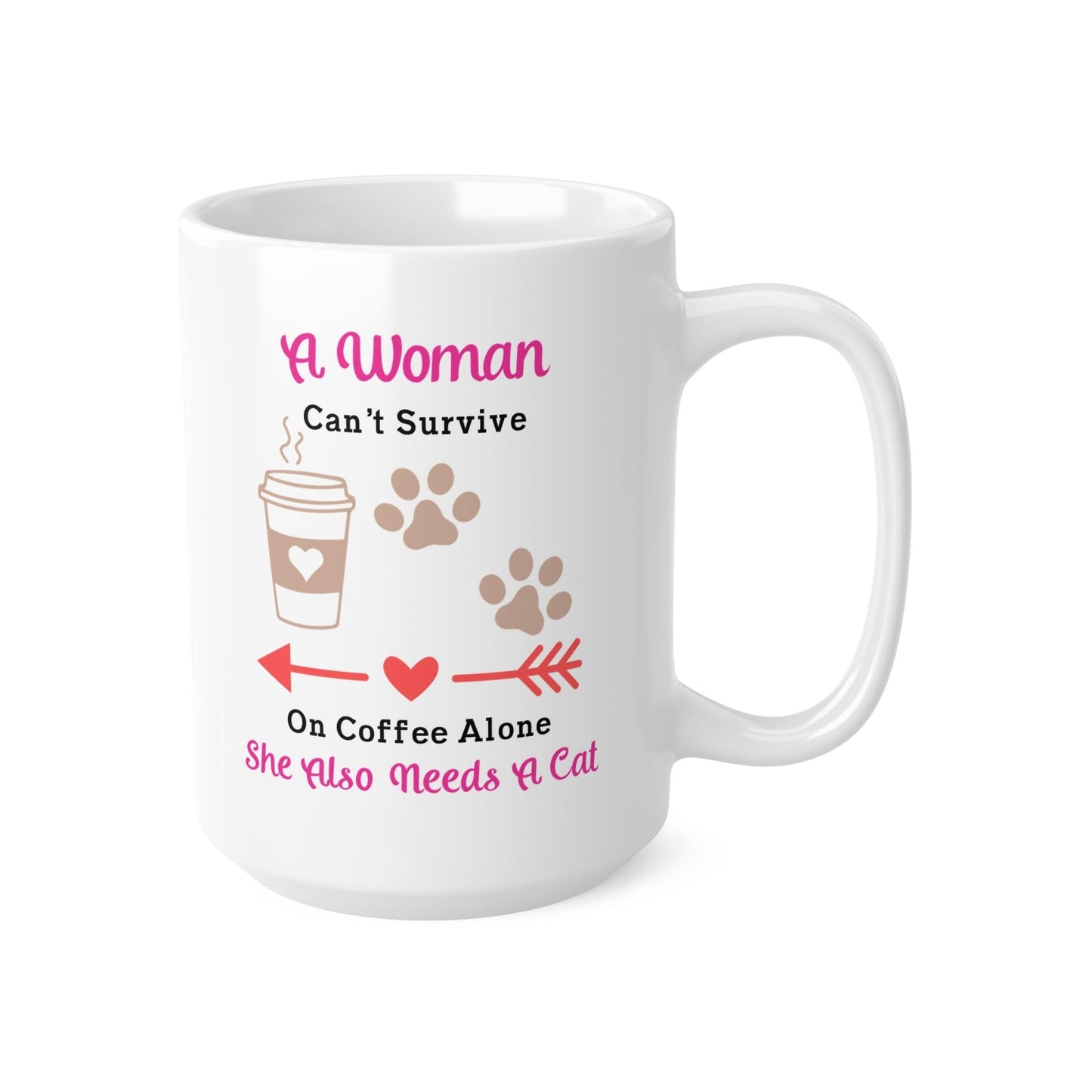 Cat & Coffee Mug - 11oz, 15oz - Cat Mug, Cat Gift, Cat Mom, Cat Mum