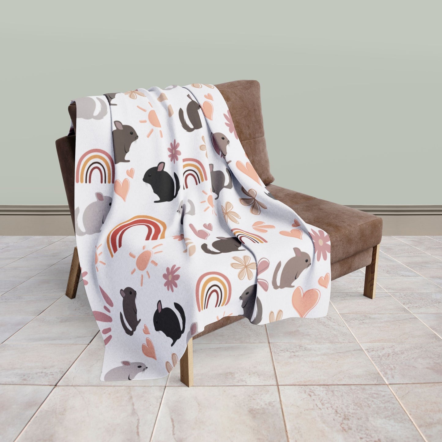 Cozy Fleece Blanket with Cute Chinchilla, Snuggly Throw, Perfect for Pet Lovers, Kids Room Decor, Gift for All Occasions
