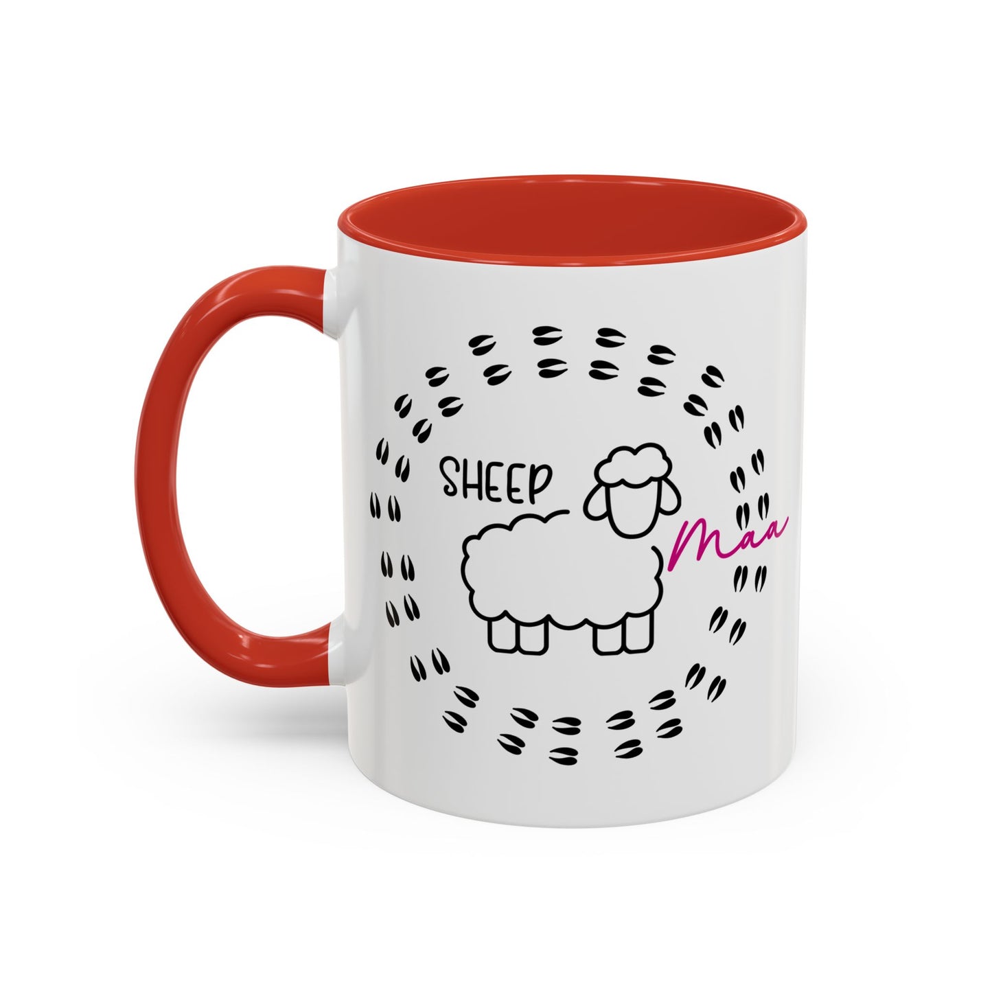 Sheep Maaa Mug – Farm Life, for Women, Shepherdesses & Sheep Lovers, Colour Rim