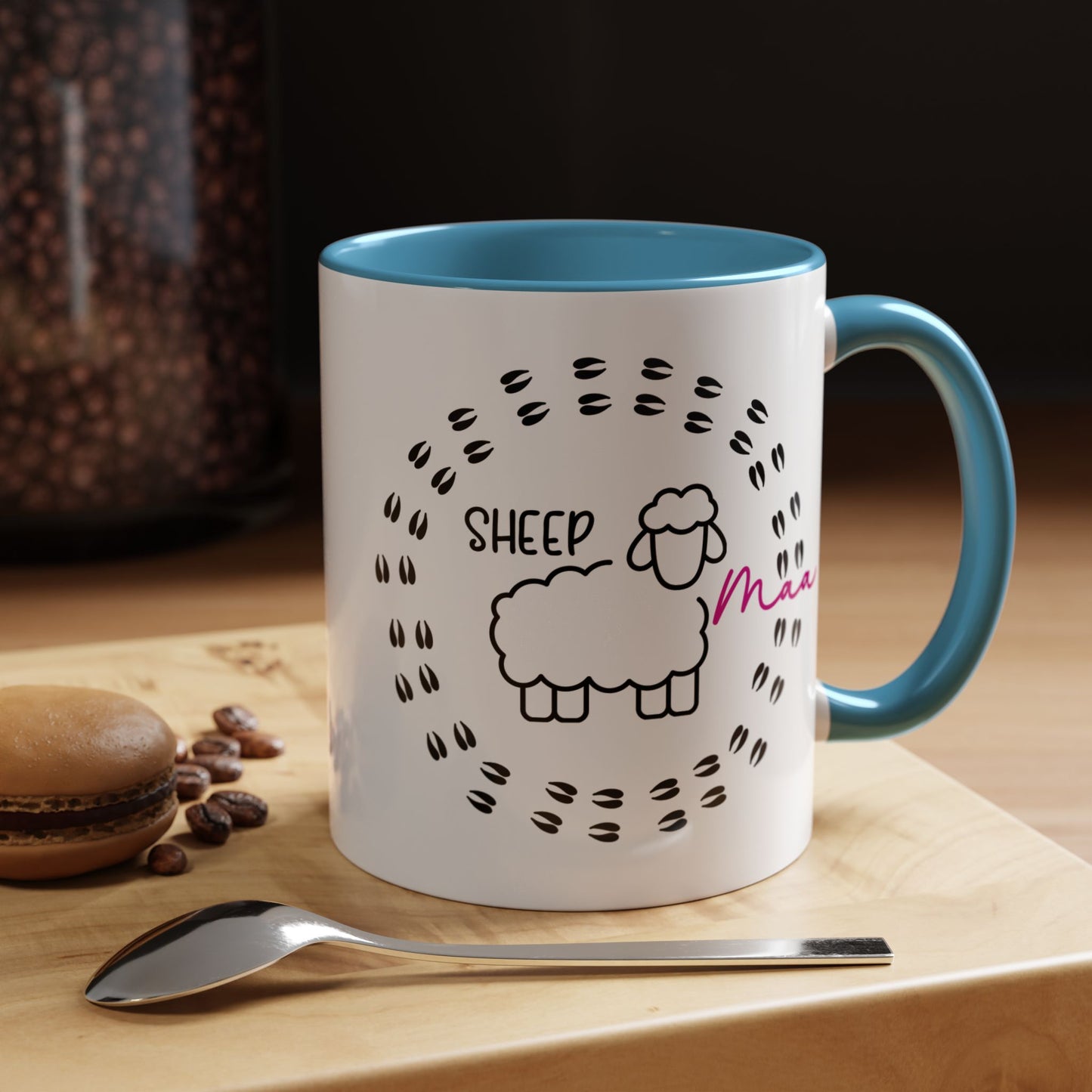 Sheep Maaa Mug – Farm Life, for Women, Shepherdesses & Sheep Lovers, Colour Rim