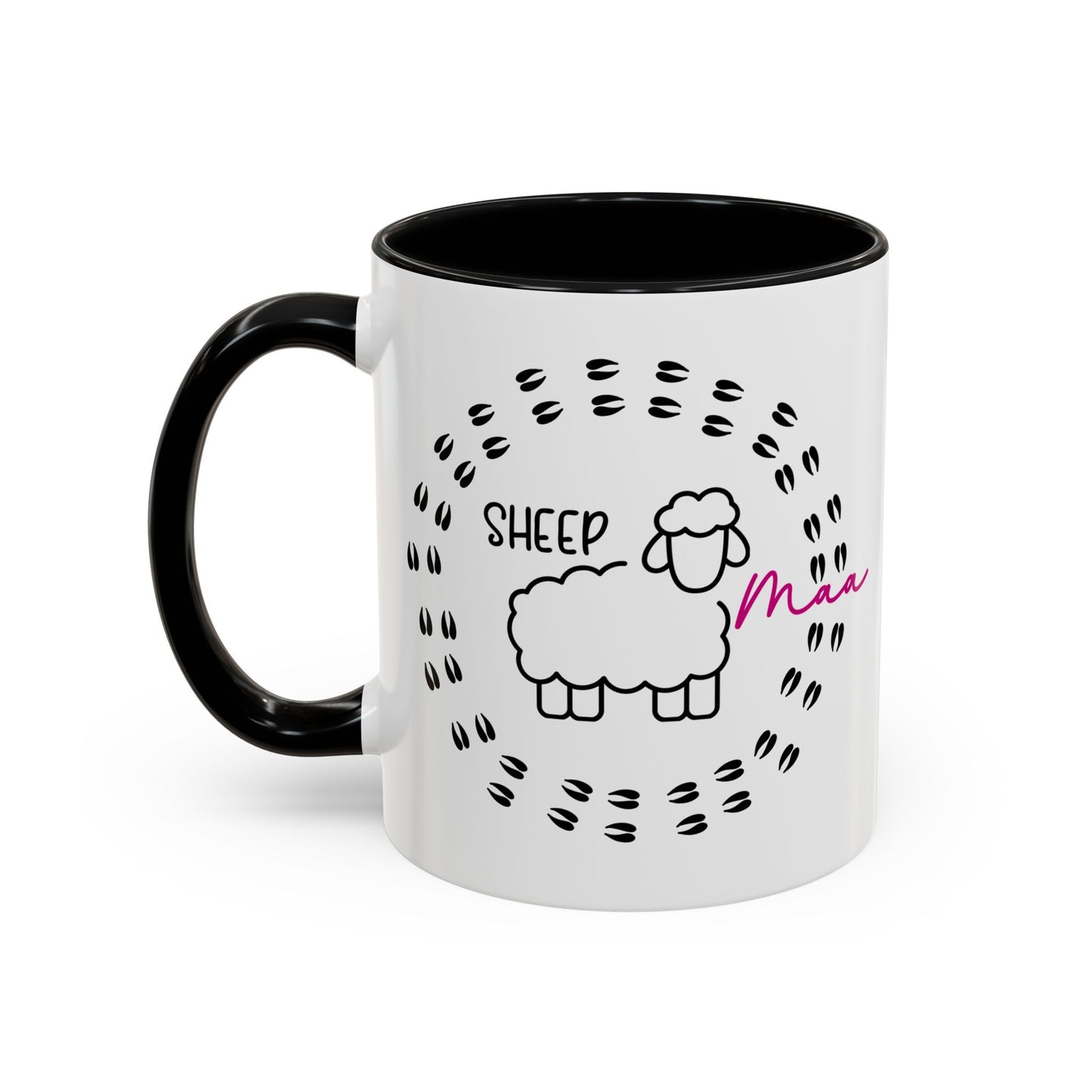 Sheep Maaa Mug – Farm Life, for Women, Shepherdesses & Sheep Lovers, Colour Rim