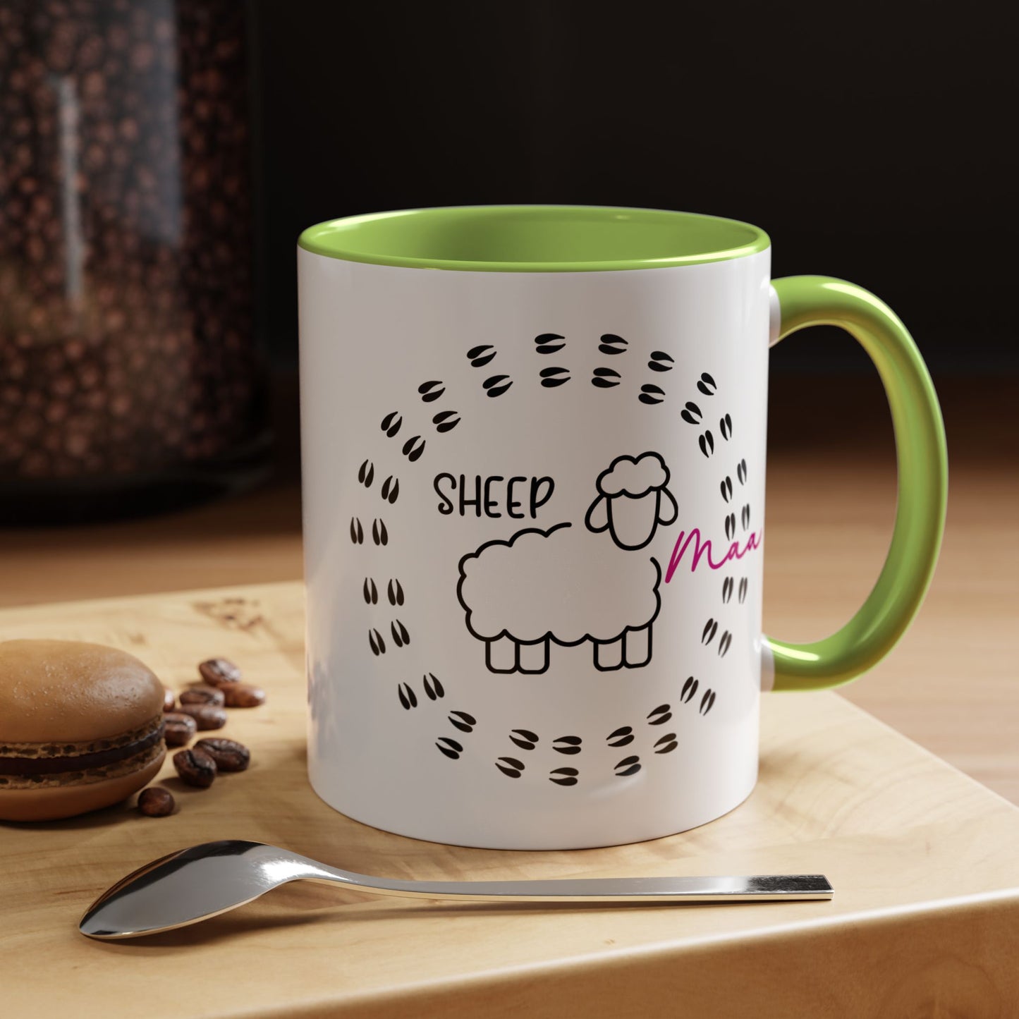 Sheep Maaa Mug – Farm Life, for Women, Shepherdesses & Sheep Lovers, Colour Rim