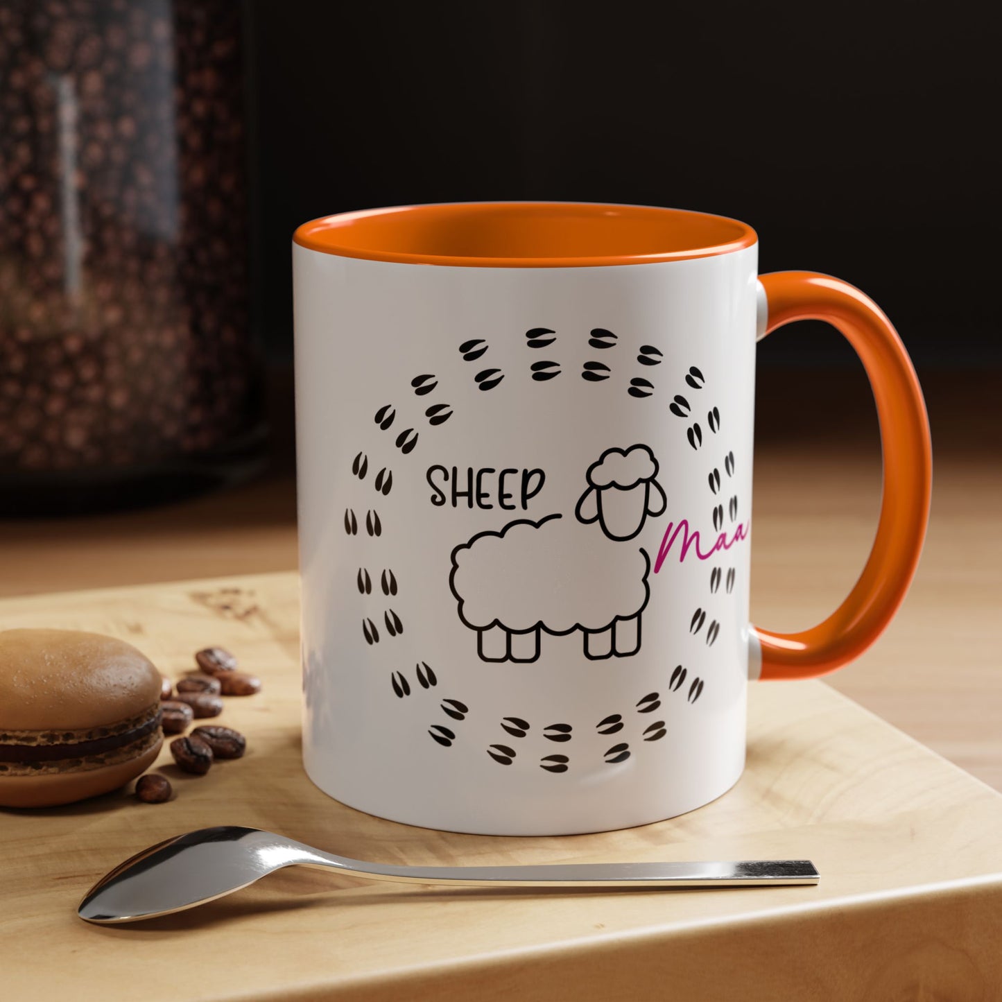 Sheep Maaa Mug – Farm Life, for Women, Shepherdesses & Sheep Lovers, Colour Rim