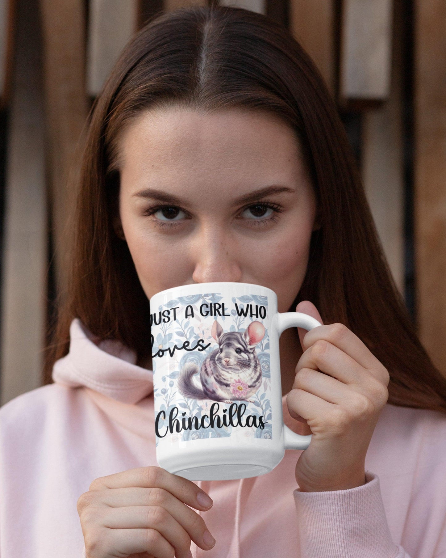 Just a girl who loves chinchillas, blue chinchilla, chinchilla gift, chinchilla mug.