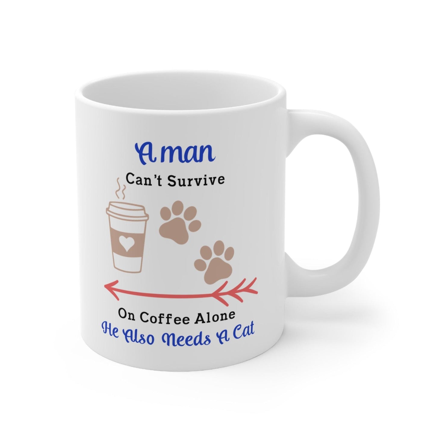 Coffee Lover Cat Owner Ceramic Mug - 11oz/15oz