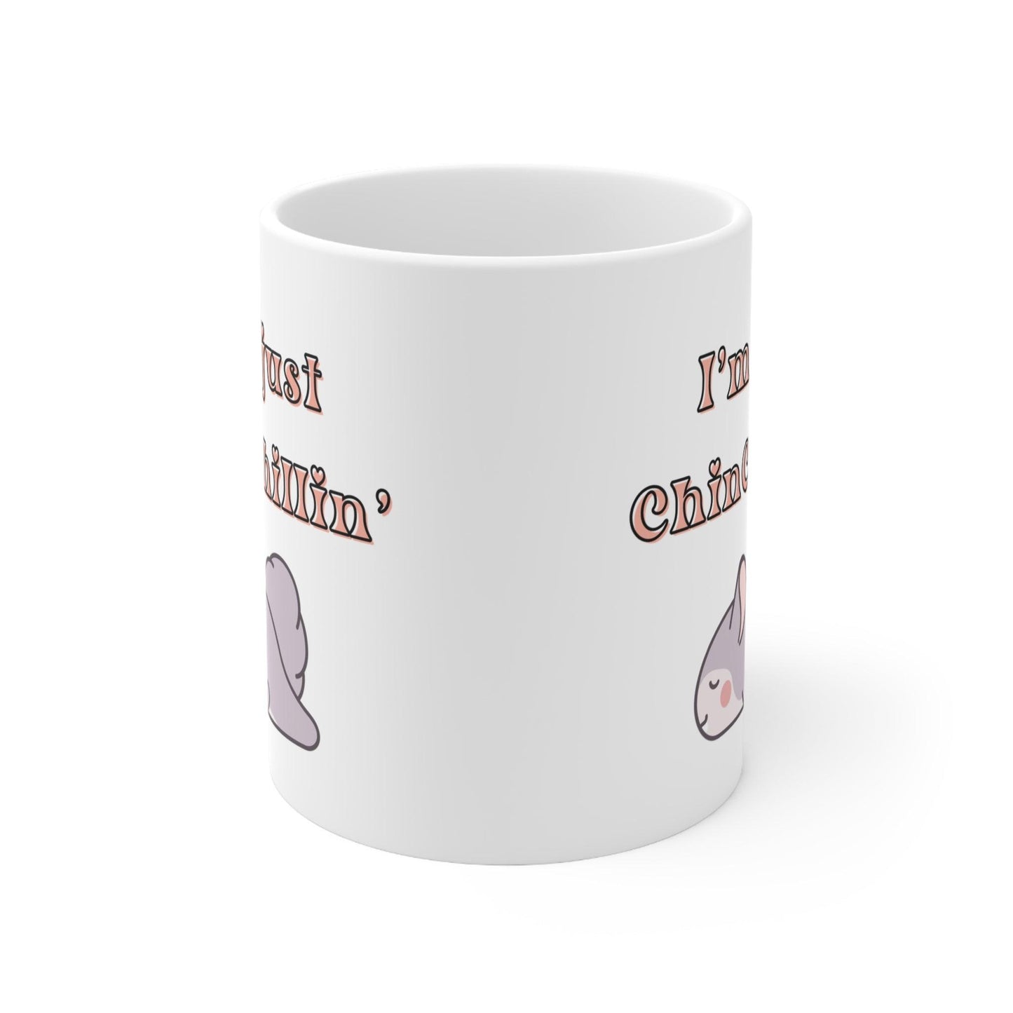 Sleepy Chinchilla 'I'm Just Chinchillin' Funny Coffee Mug