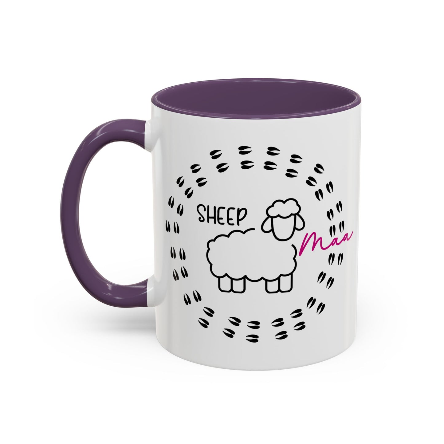 Sheep Maaa Mug – Farm Life, for Women, Shepherdesses & Sheep Lovers, Colour Rim