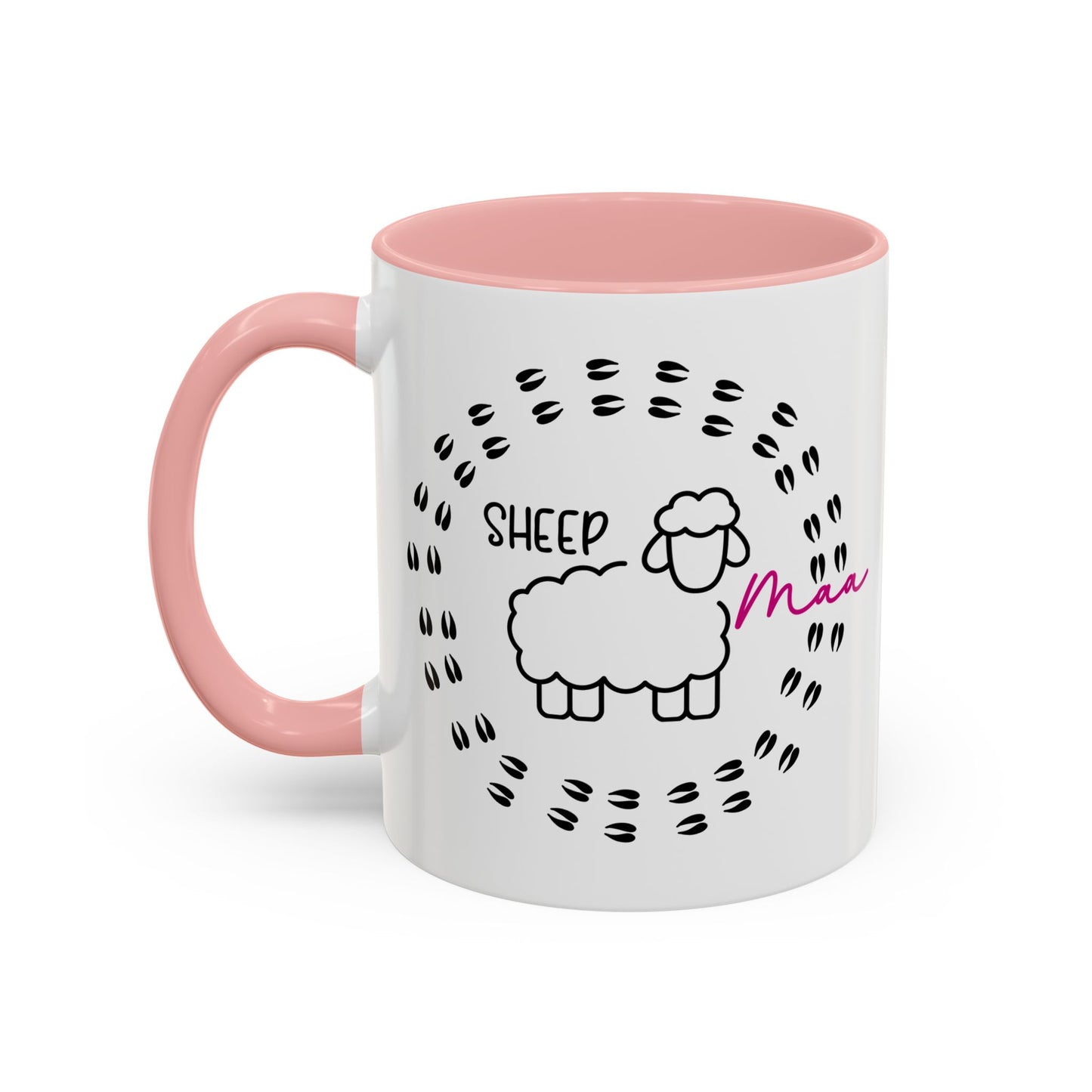 Sheep Maaa Mug – Farm Life, for Women, Shepherdesses & Sheep Lovers, Colour Rim