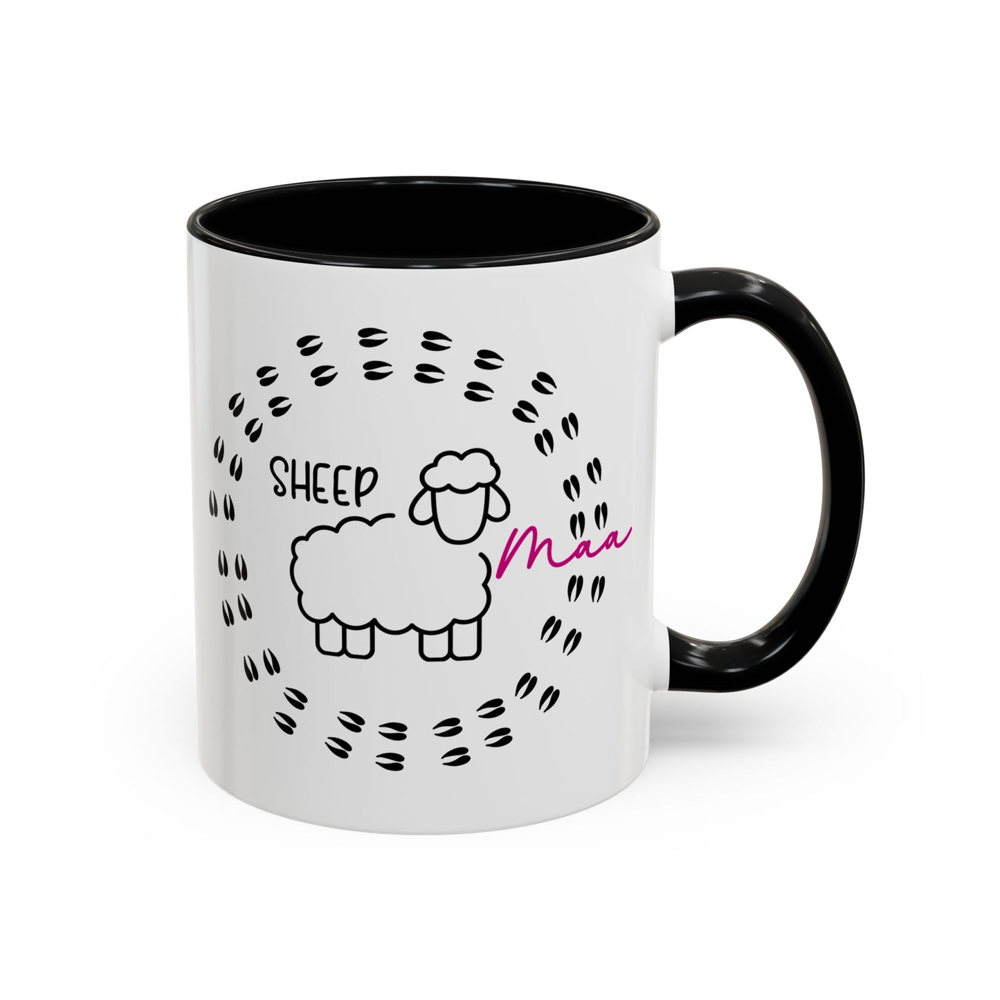 Sheep Maaa Mug – Farm Life, for Women, Shepherdesses & Sheep Lovers, Colour Rim