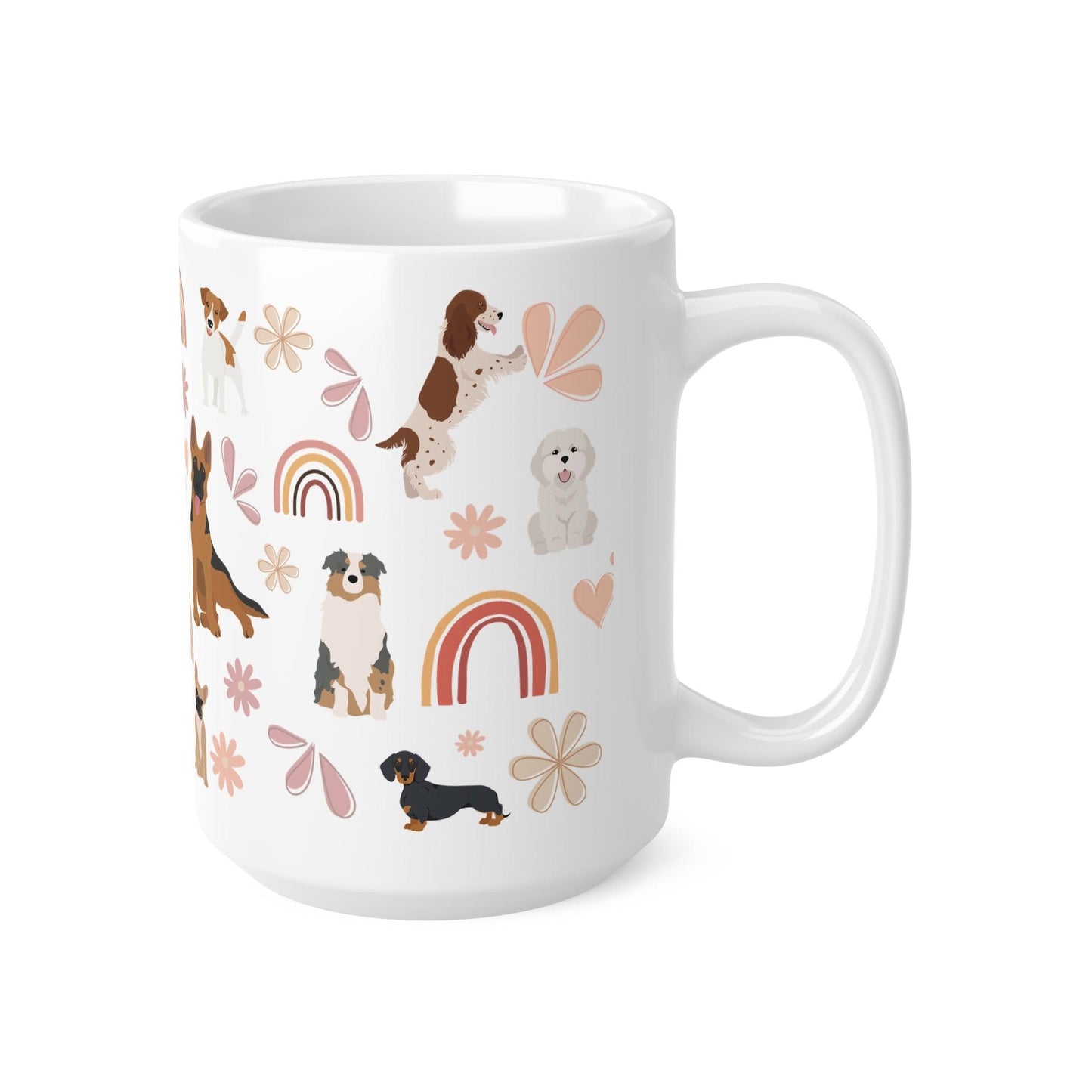 Retro Style Dogs Mug - for dog lovers - 11oz/15oz ceramic coffee cup