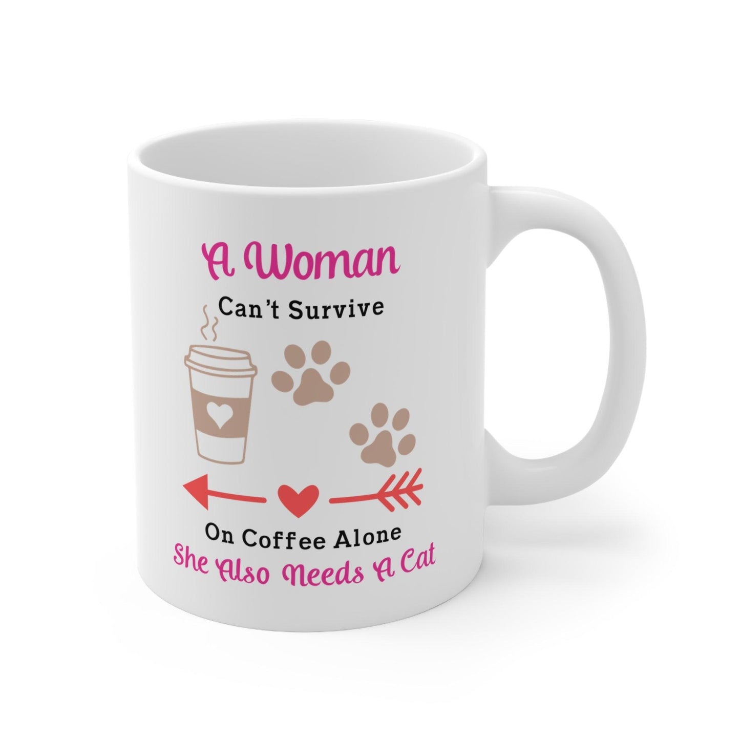 Cat & Coffee Mug - 11oz, 15oz - Cat Mug, Cat Gift, Cat Mom, Cat Mum