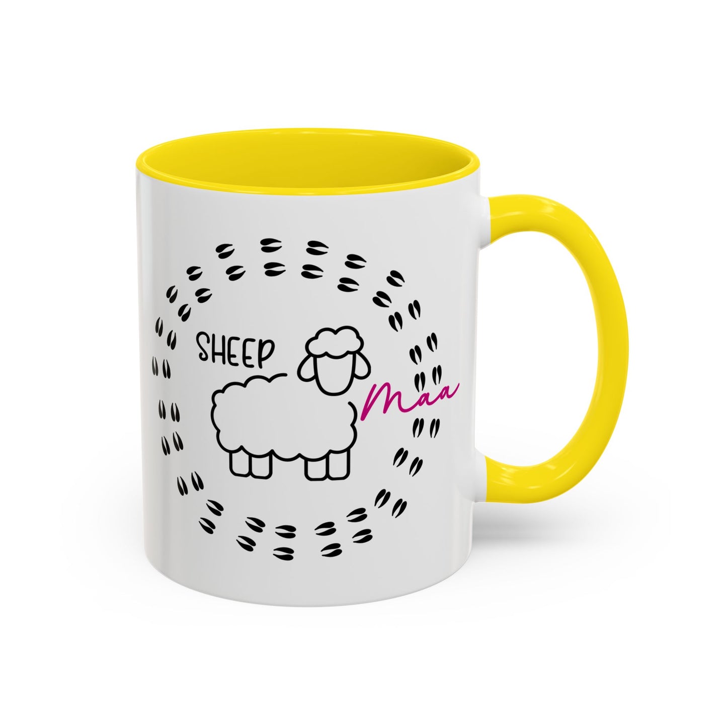 Sheep Maaa Mug – Farm Life, for Women, Shepherdesses & Sheep Lovers, Colour Rim
