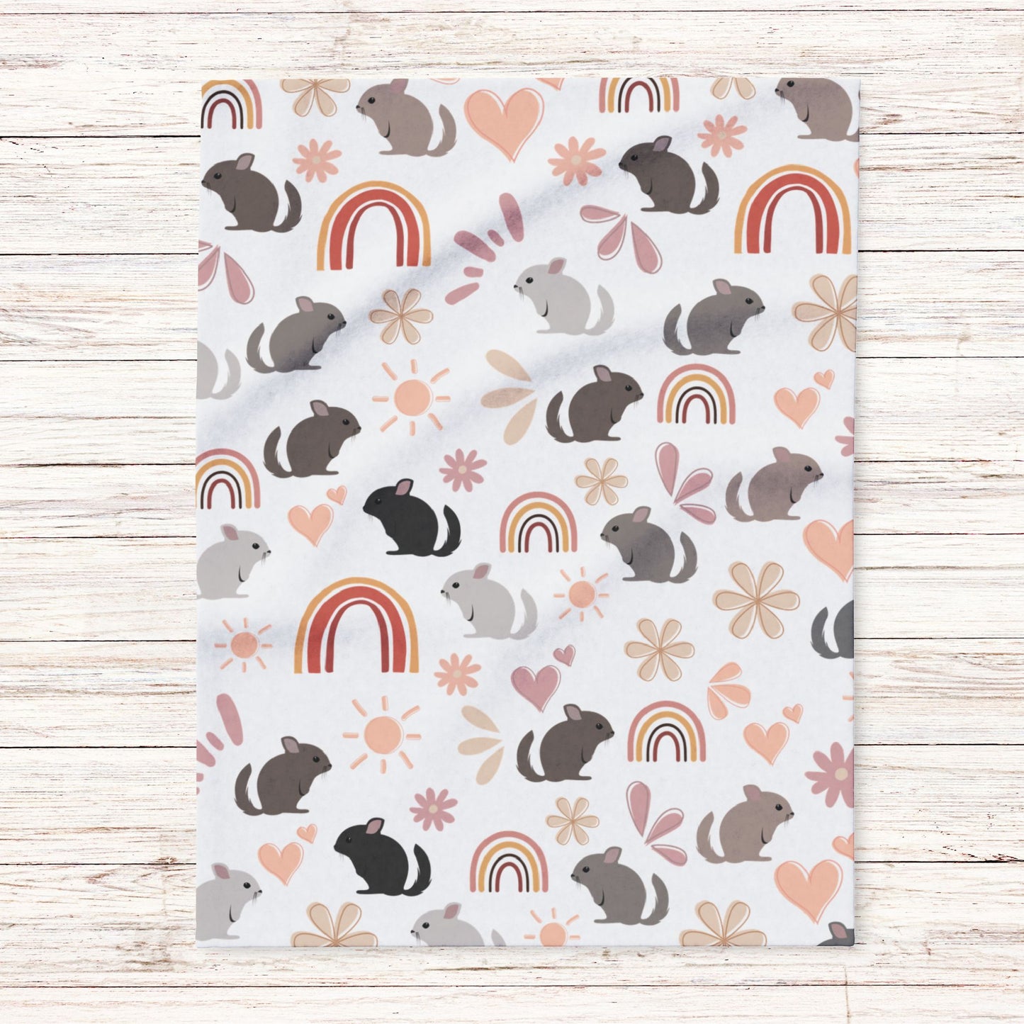 Cozy Fleece Blanket with Cute Chinchilla, Snuggly Throw, Perfect for Pet Lovers, Kids Room Decor, Gift for All Occasions