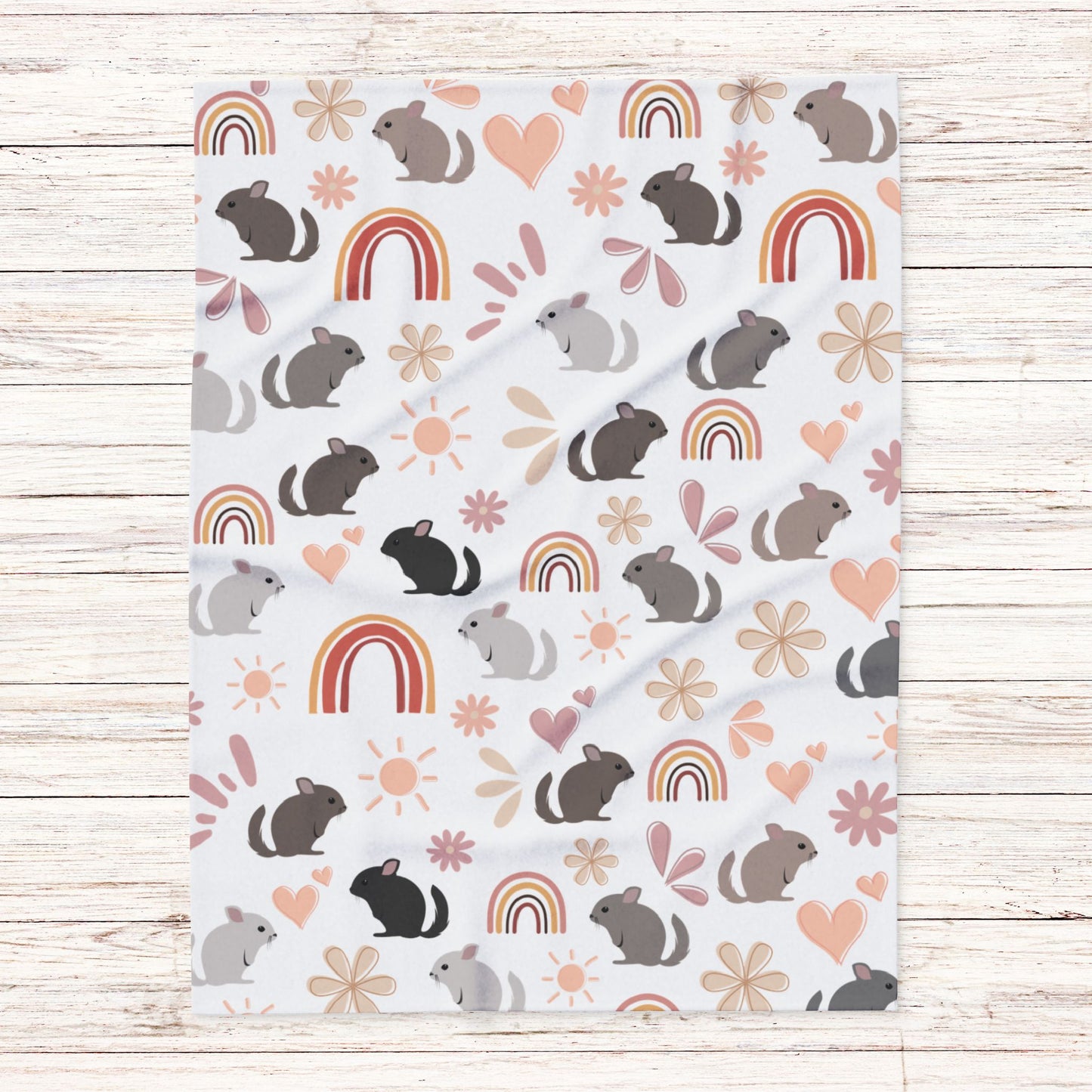 Cozy Fleece Blanket with Cute Chinchilla, Snuggly Throw, Perfect for Pet Lovers, Kids Room Decor, Gift for All Occasions