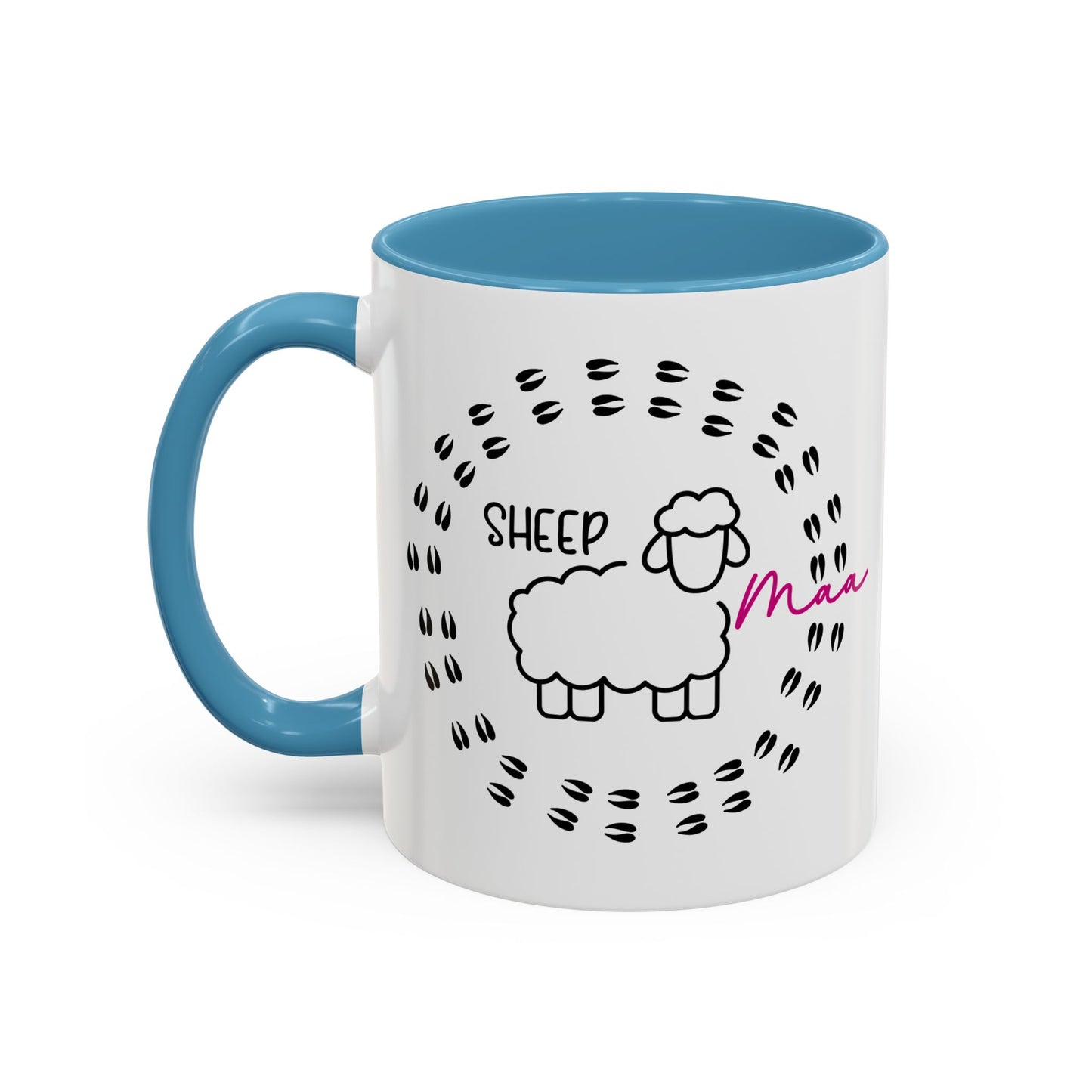 Sheep Maaa Mug – Farm Life, for Women, Shepherdesses & Sheep Lovers, Colour Rim