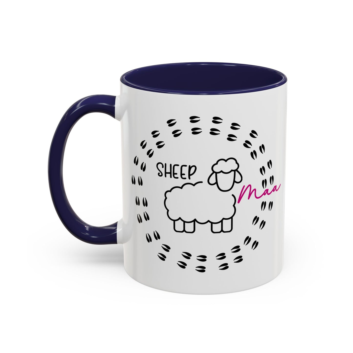 Sheep Maaa Mug – Farm Life, for Women, Shepherdesses & Sheep Lovers, Colour Rim