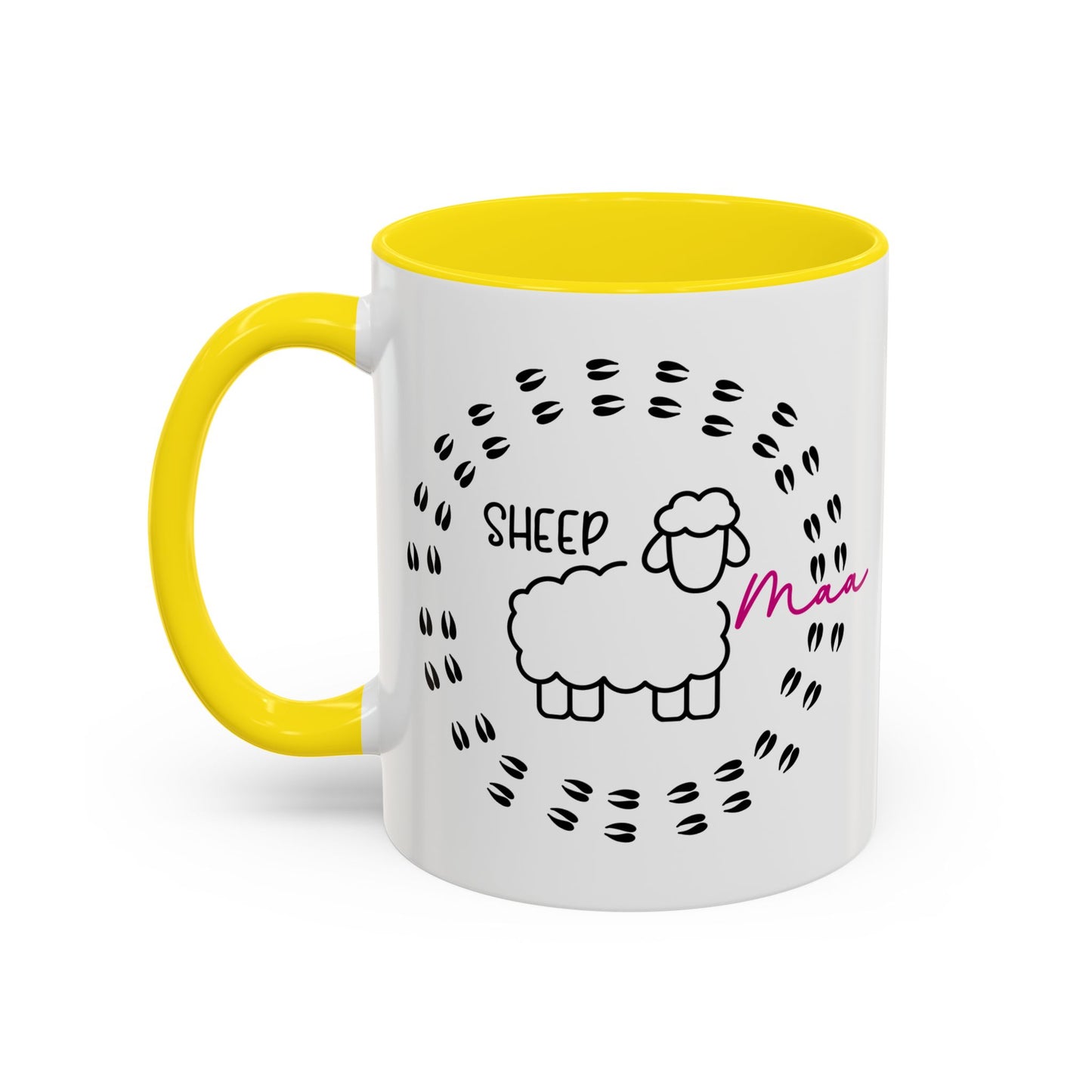 Sheep Maaa Mug – Farm Life, for Women, Shepherdesses & Sheep Lovers, Colour Rim