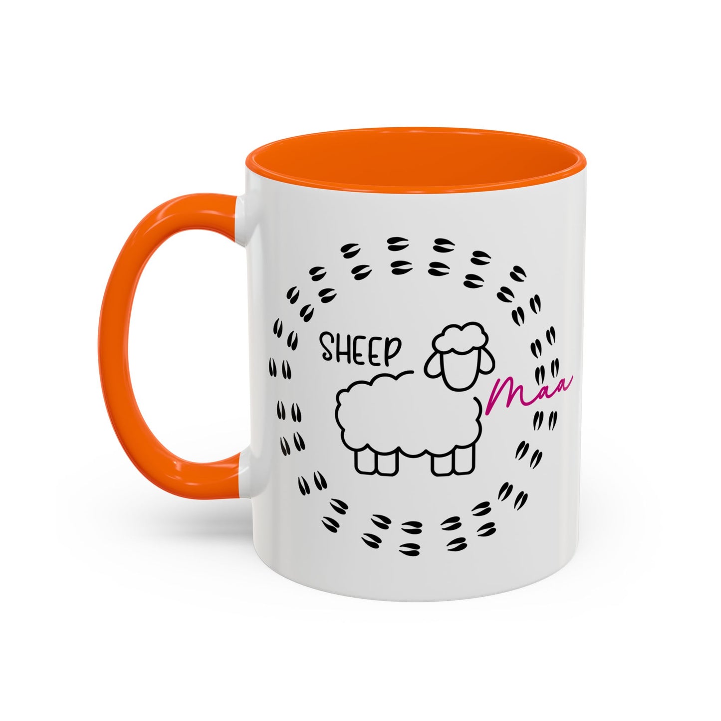 Sheep Maaa Mug – Farm Life, for Women, Shepherdesses & Sheep Lovers, Colour Rim