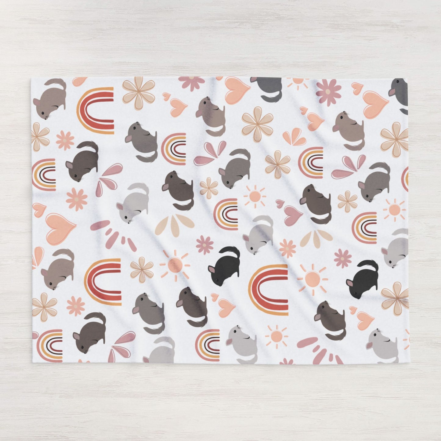 Cozy Fleece Blanket with Cute Chinchilla, Snuggly Throw, Perfect for Pet Lovers, Kids Room Decor, Gift for All Occasions