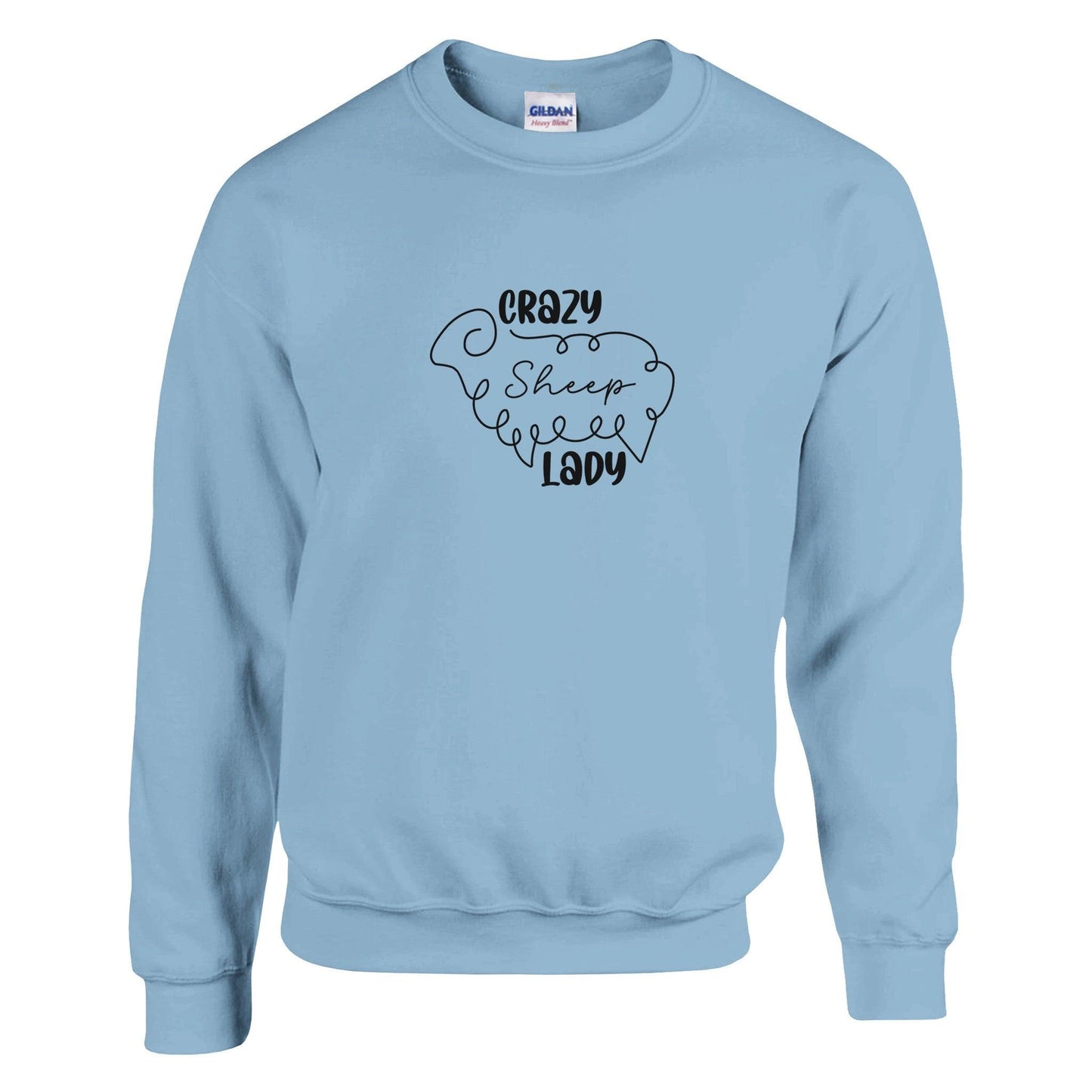 Crazy sheep lady sweatshirt baby blue