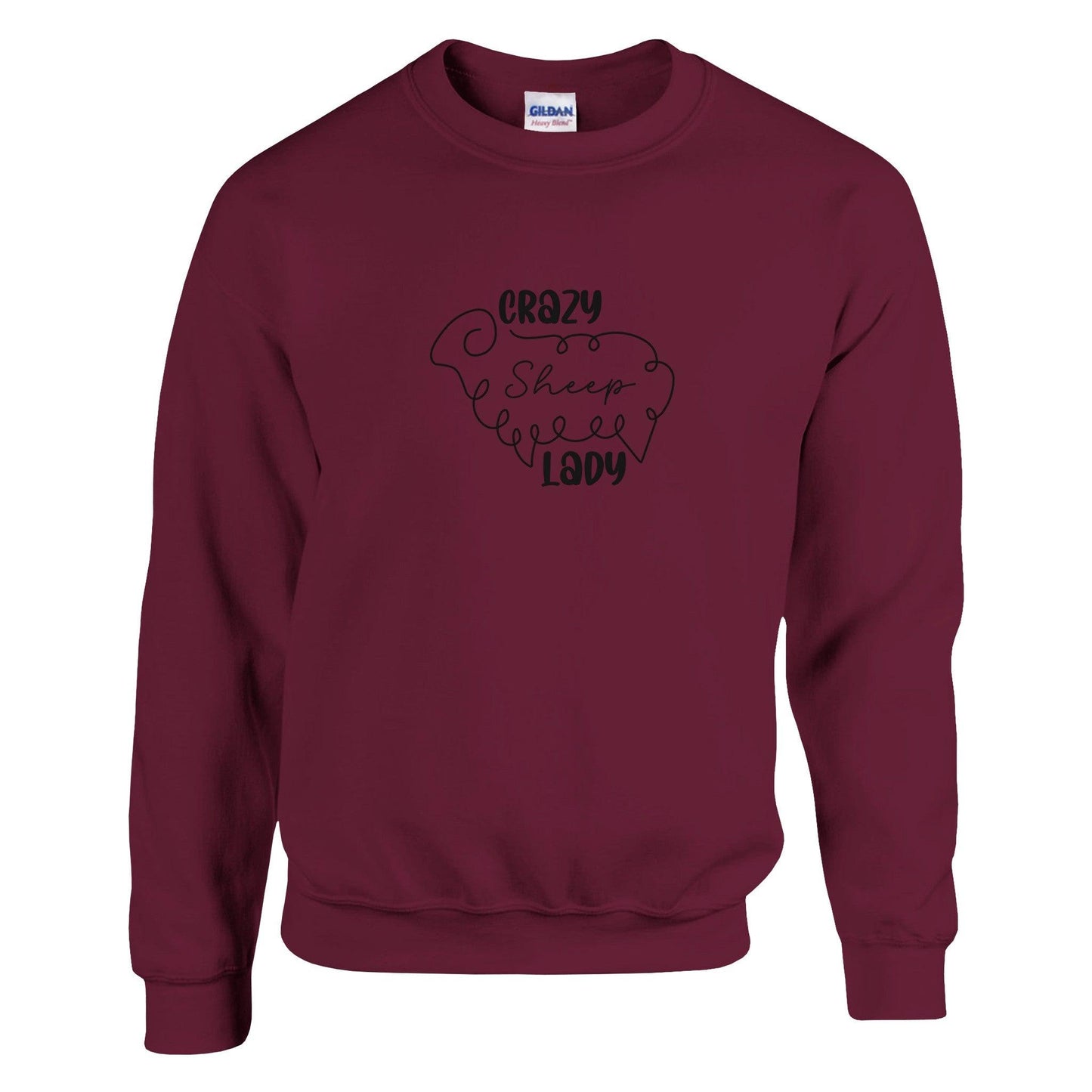 Crazy sheep lady sweatshirt burgundy