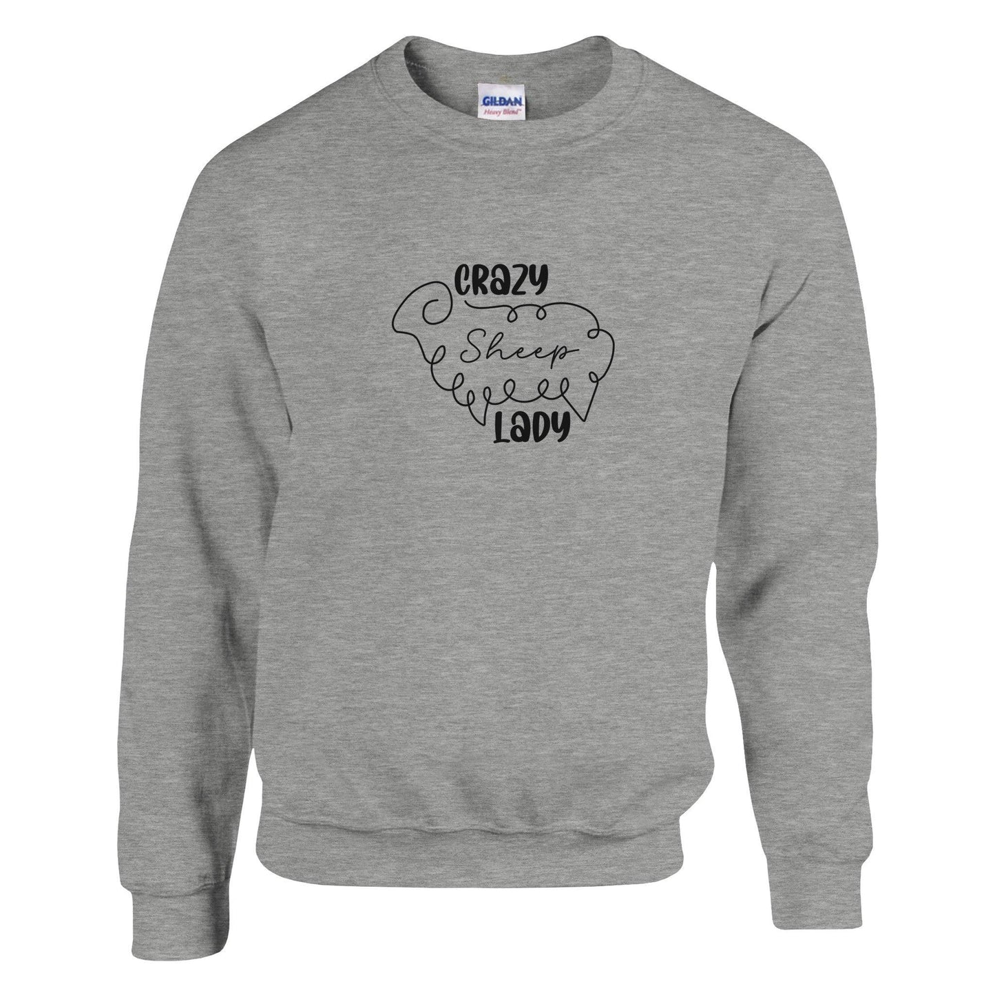 Crazy sheep lady sweatshirt heather grey