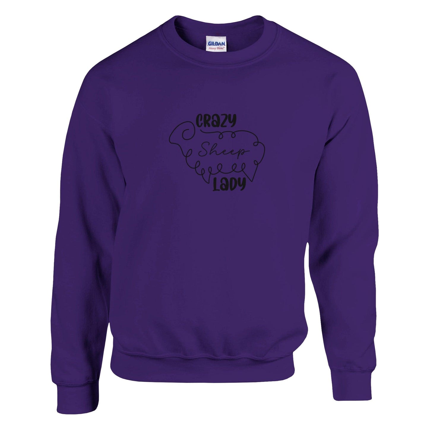 Crazy sheep lady sweatshirt purple