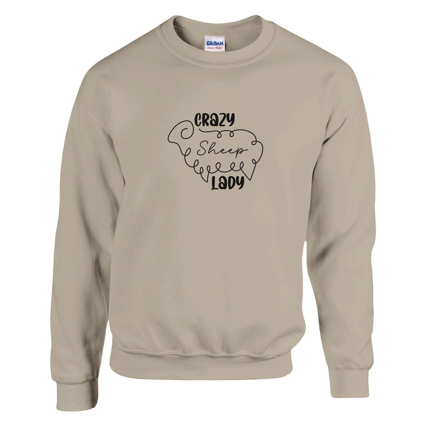 Crazy sheep lady sweatshirt taupe