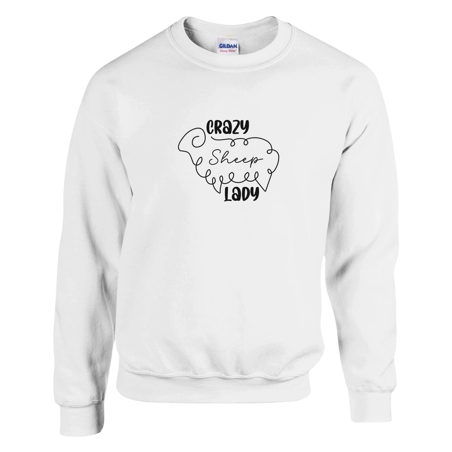 Crazy sheep lady sweatshirt white