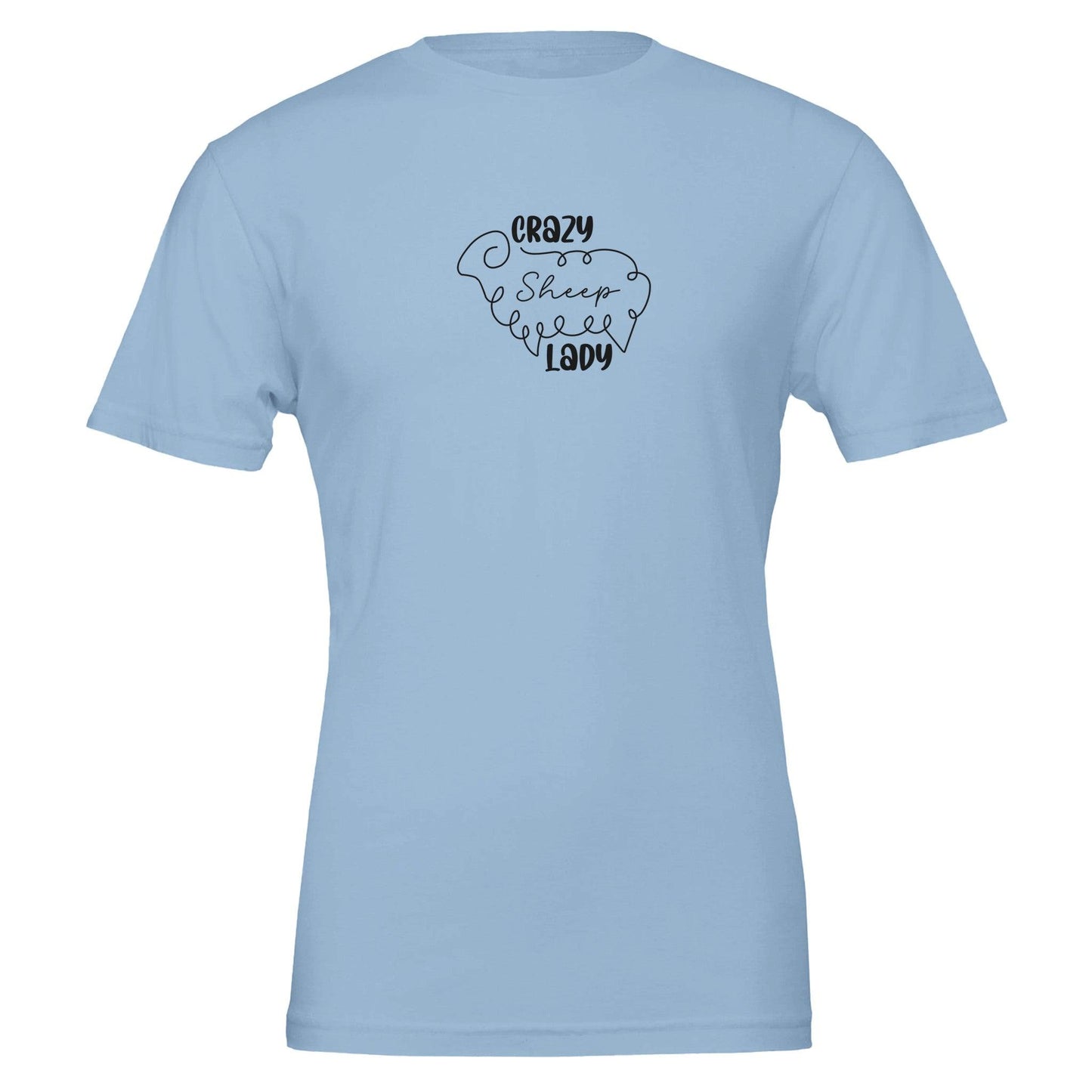 Crazy sheep lady t-shirt blue