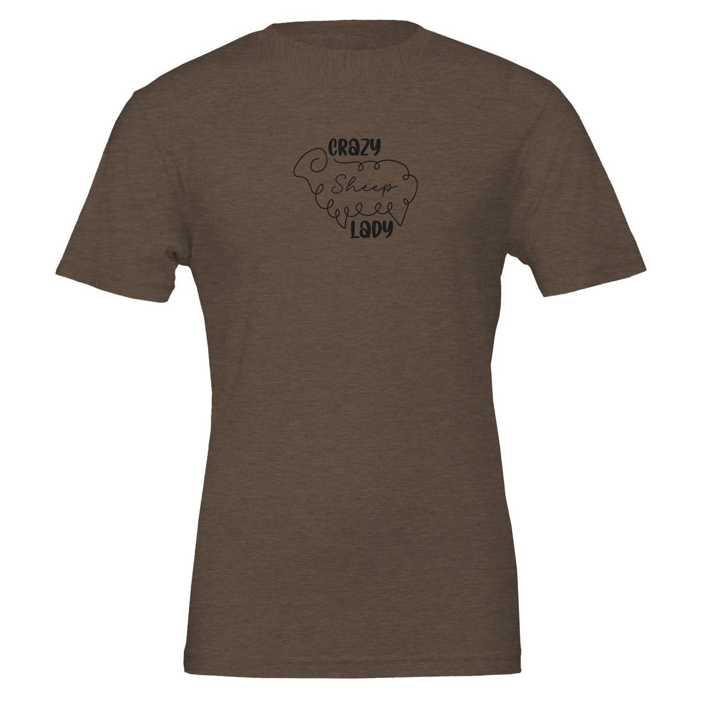 Crazy sheep lady t-shirt brown