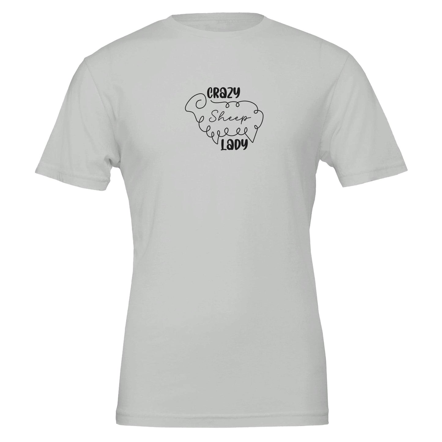 Crazy sheep lady t-shirt silver