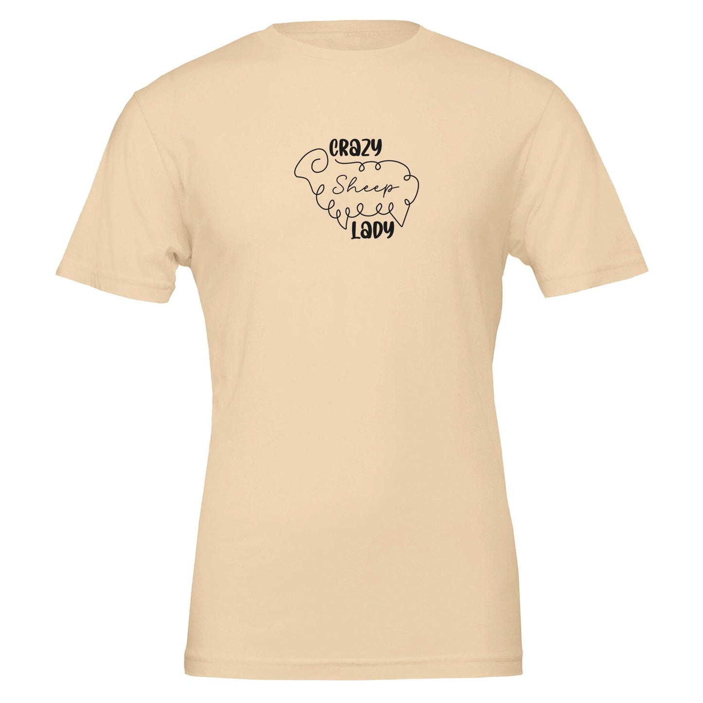 Crazy sheep lady t-shirt soft yellow
