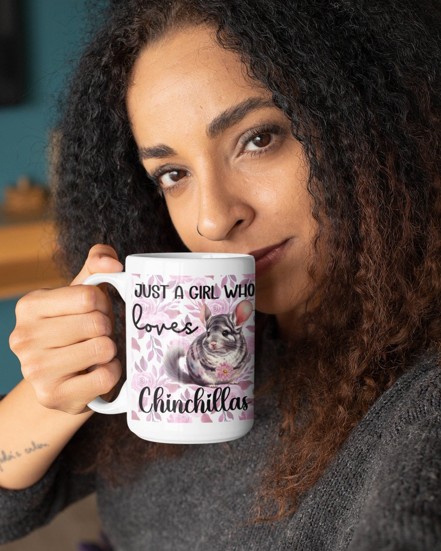 Chinchilla mug, love chinchilla gift idea - just a girl who loves Chinchillas