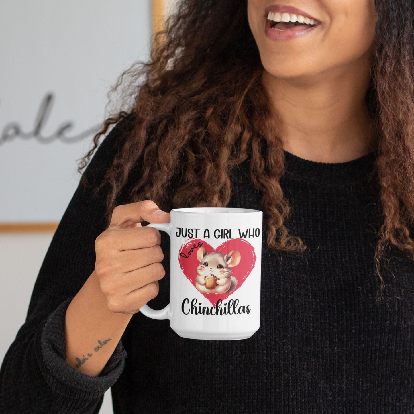 Just a girl who loves chinchillas mug, chinchilla gift idea 15oz
