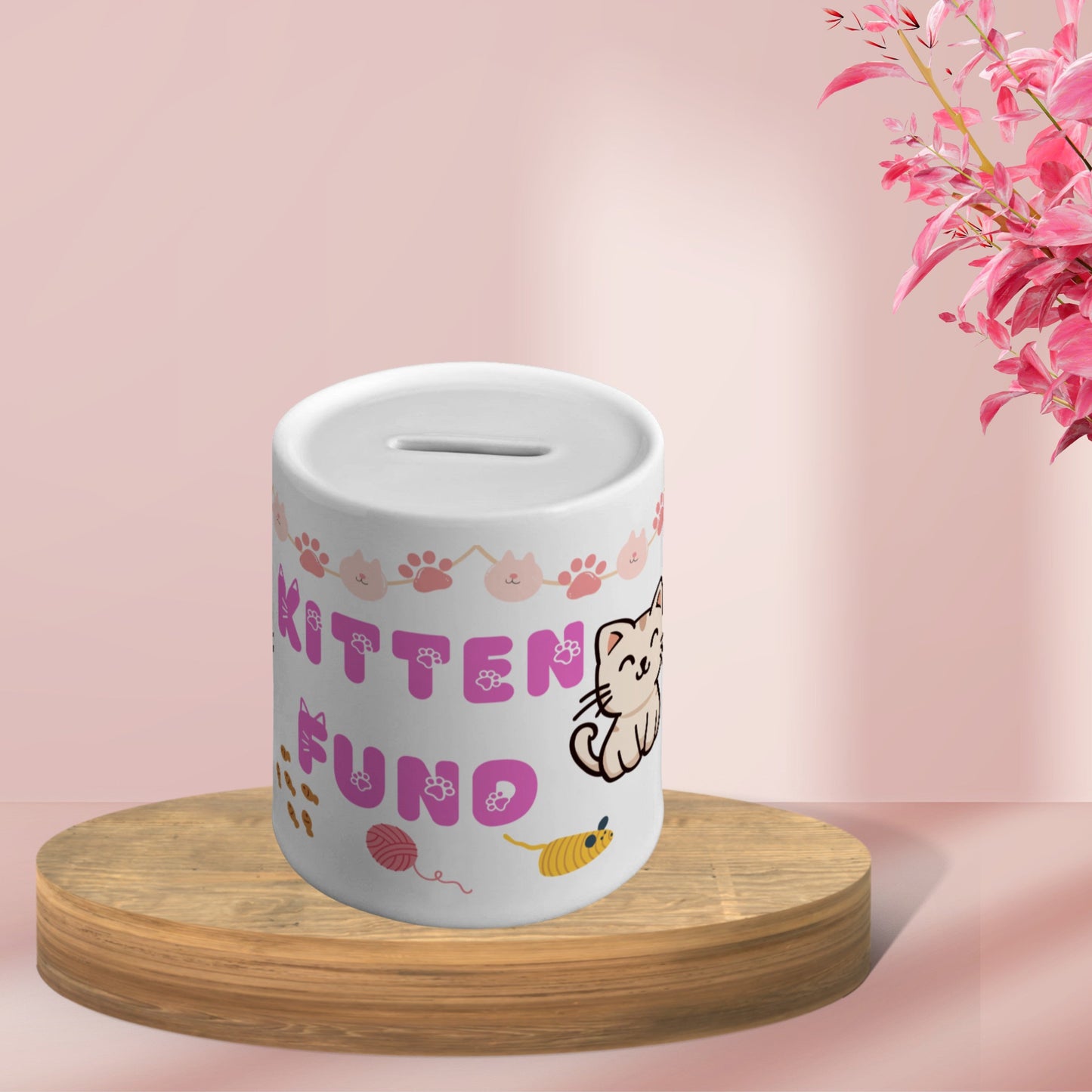Kitten fund money box, kitten piggy bank, cat money box, girls first cat