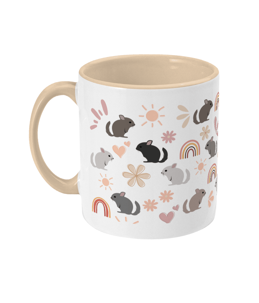 Retro vintage chinchilla mug beige