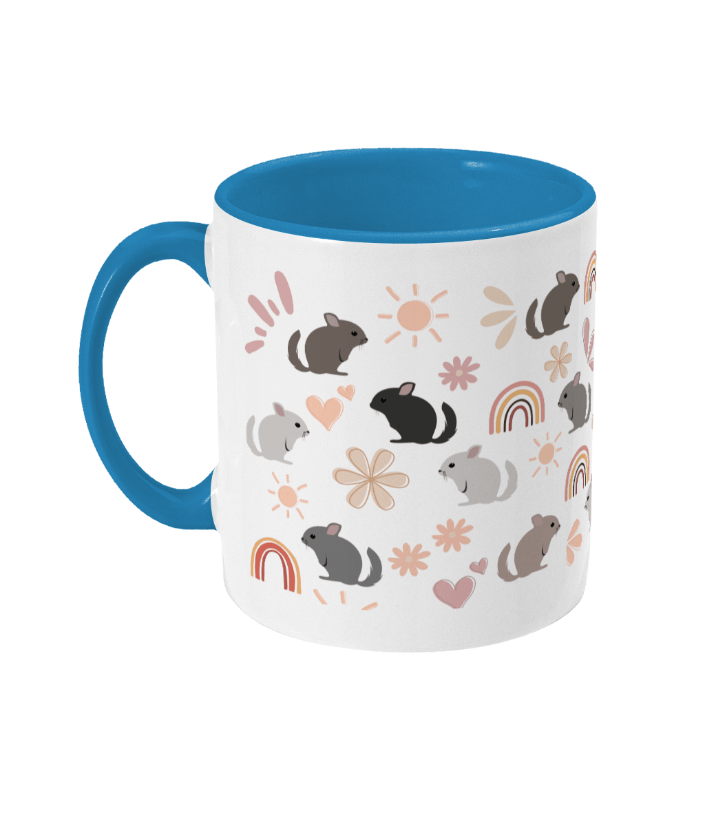Retro vintage chinchilla mug blue