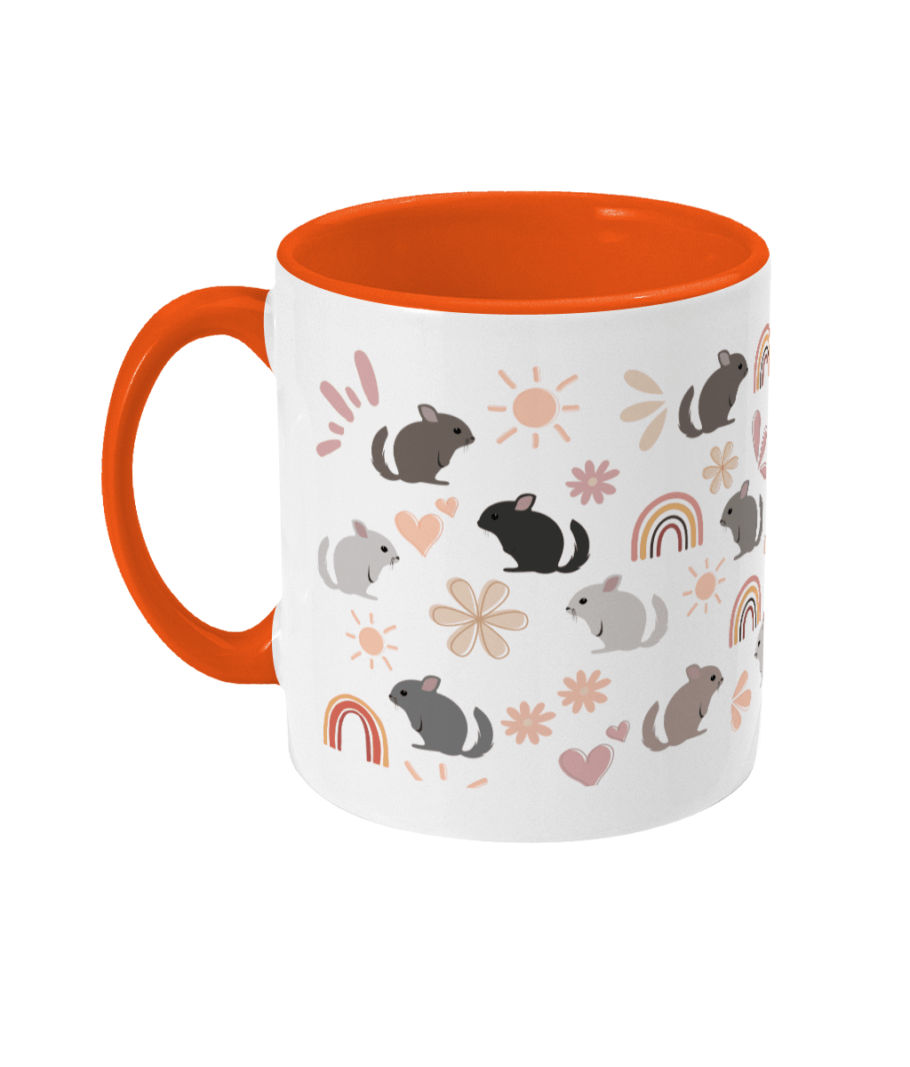 Retro vintage chinchilla mug orange