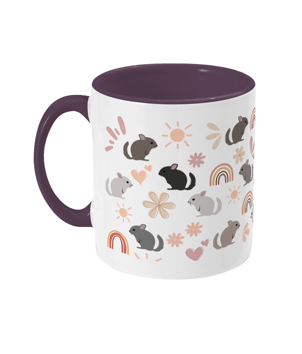 Retro vintage chinchilla mug purple