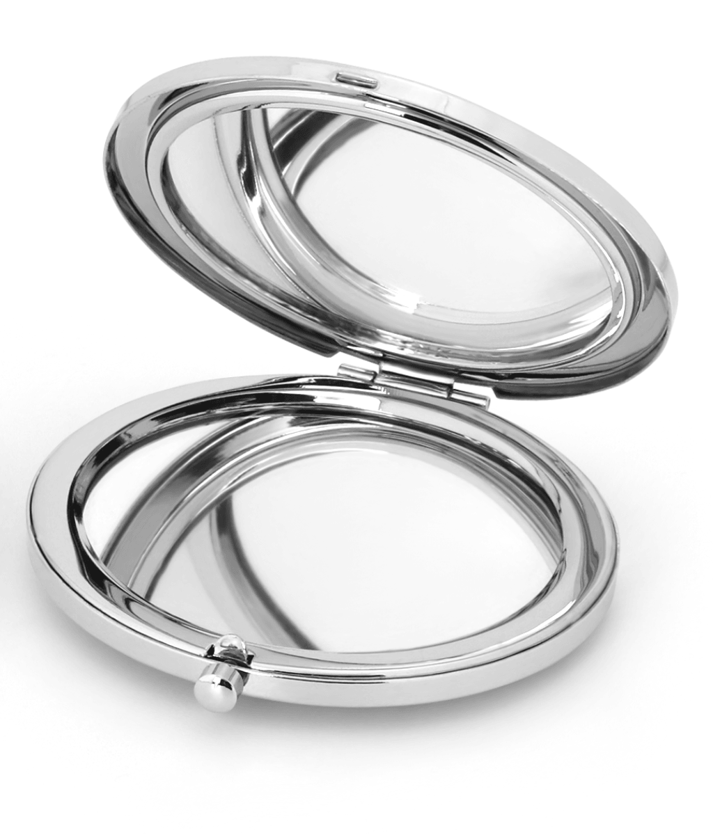 Chinchilla & Hearts Round Compact Mirror