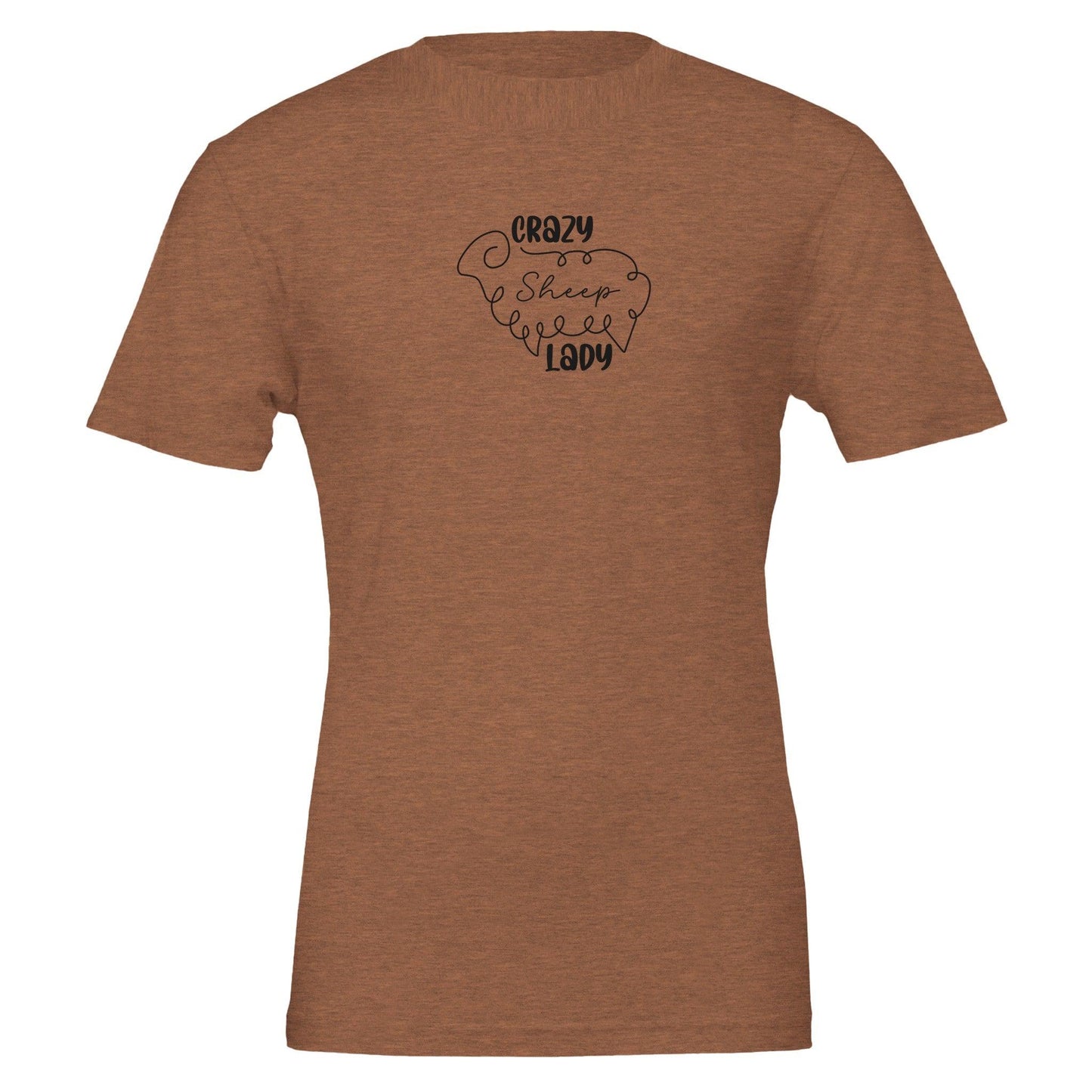 crazy sheep lady t-shirt bronze brown