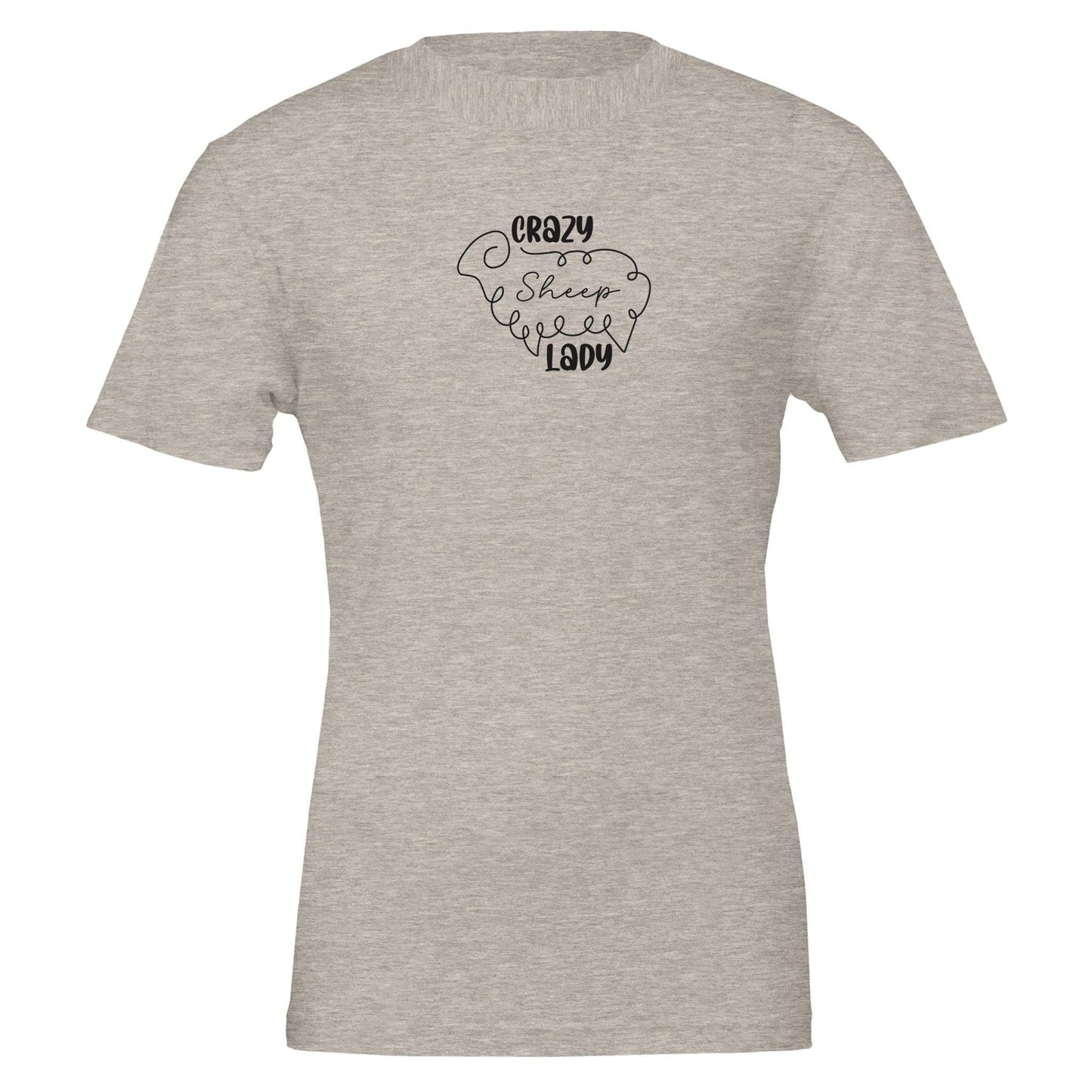 crazy sheep lady t-shirt heather grey