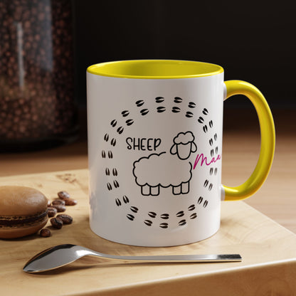Sheep Maaa Mug – Farm Life, for Women, Shepherdesses & Sheep Lovers, Colour Rim